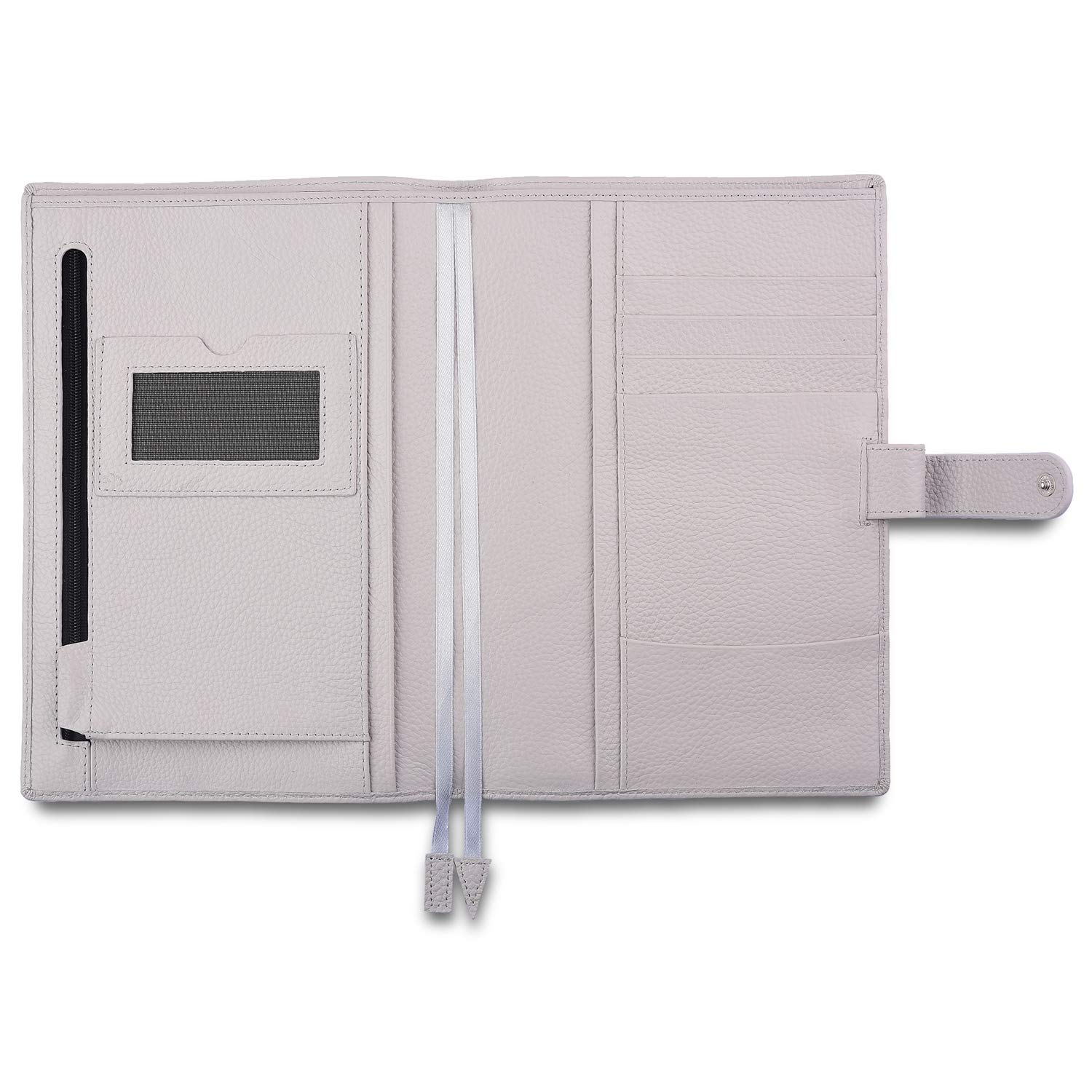 Premium Genuine Leather A5 Planner Cover - Personal Organizer for Stalogy & Hobonichi A5 Notebooks (Lychee Cream) | Perfect for Daily Planning, Journaling & Office Use