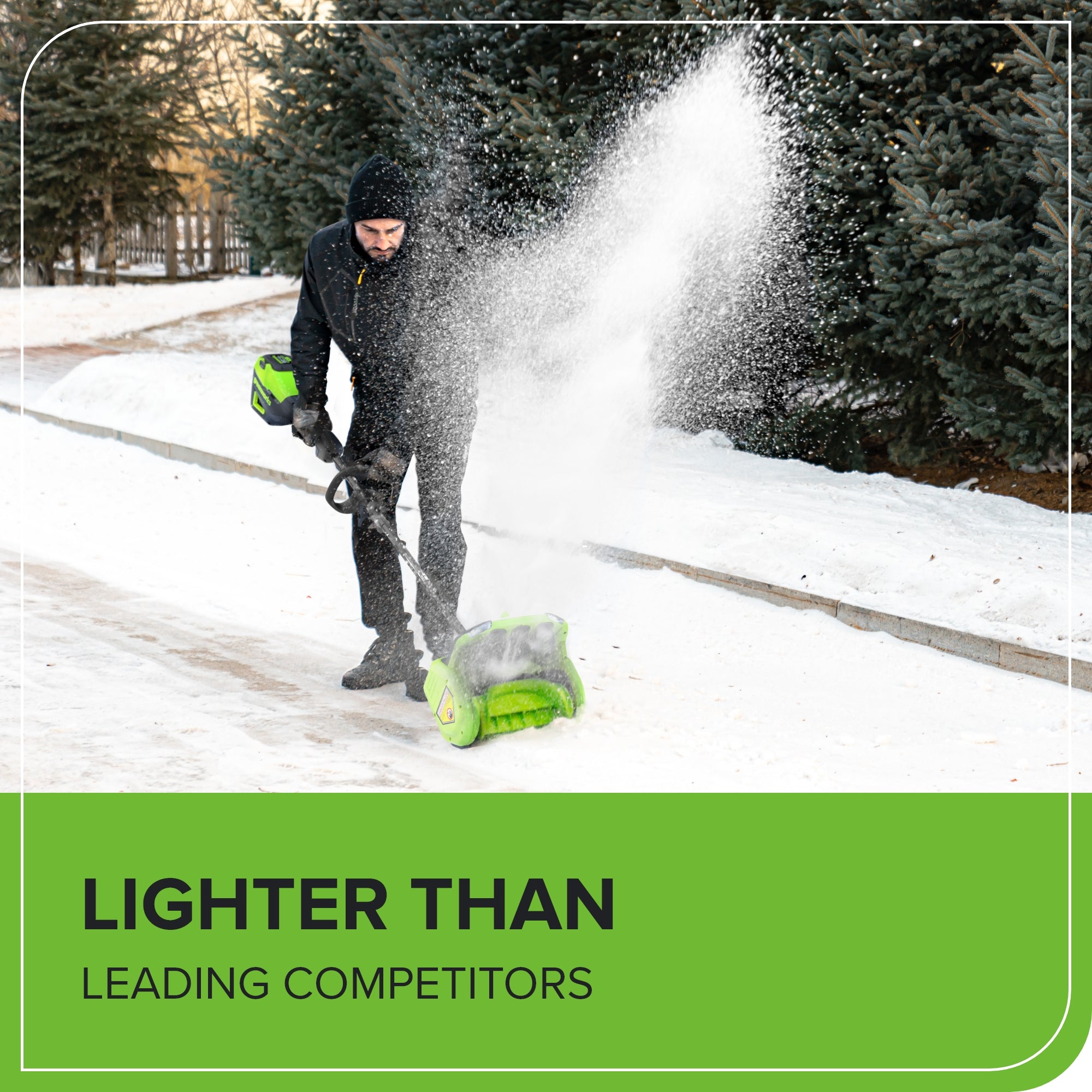 80V 12-Inch Cordless Battery LED Snow Shovel with Directional Vanes (Tool Only) - Perfect for Driveway, Sidewalk & Stair Snow Removal in Winter