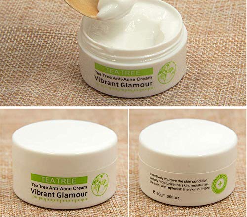Tea Tree Anti Acne Facial Cream - Pore Minimizer & Blemish Treatment - Oil Control & Pimple Removal - 30g - Perfect for Oily & Acne-Prone Skin - Day & Night Skincare Routine