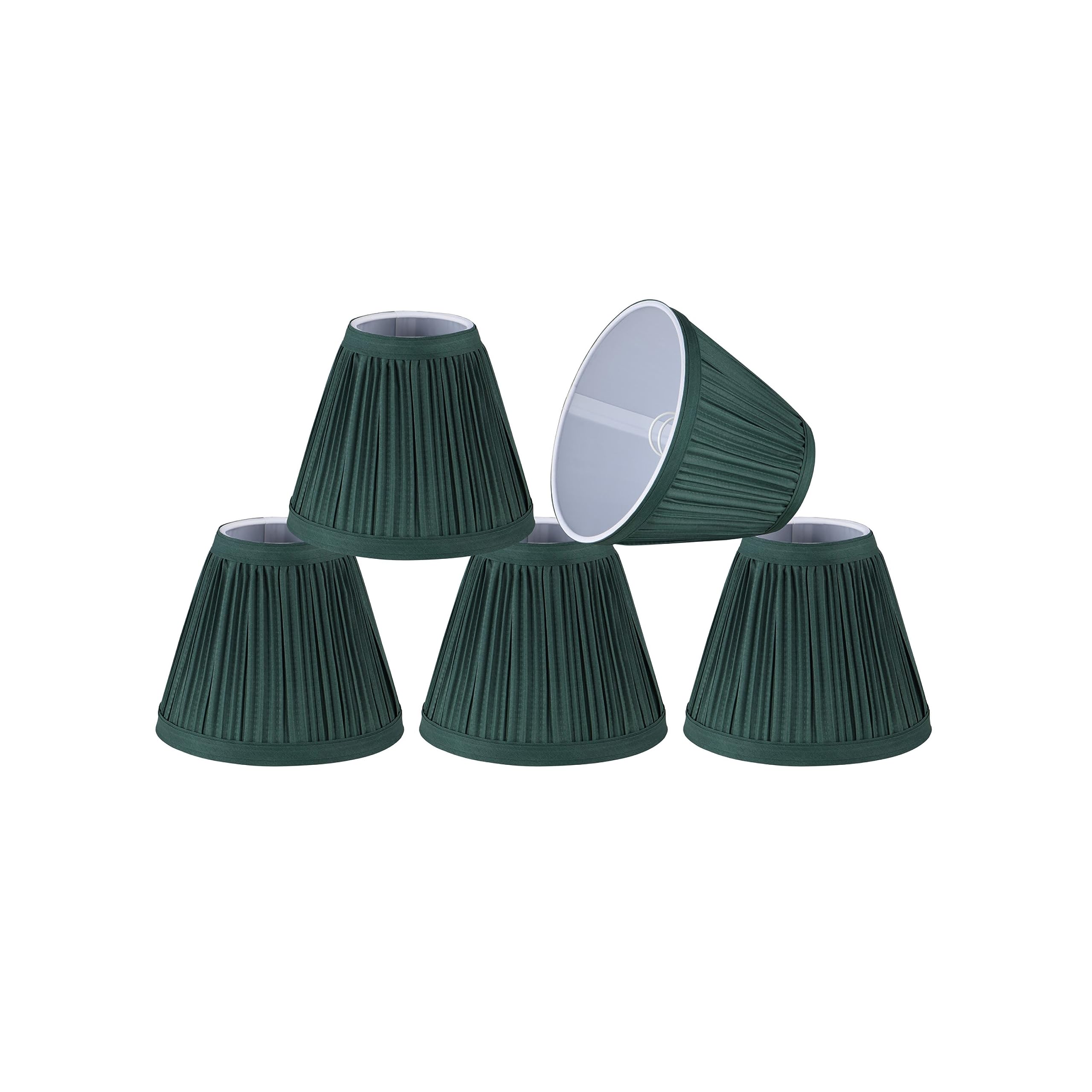 Aspen Creative 33123-9 Small Pleated Empire Chandelier Clip-On Lamp Shades - Hunter Green, 3