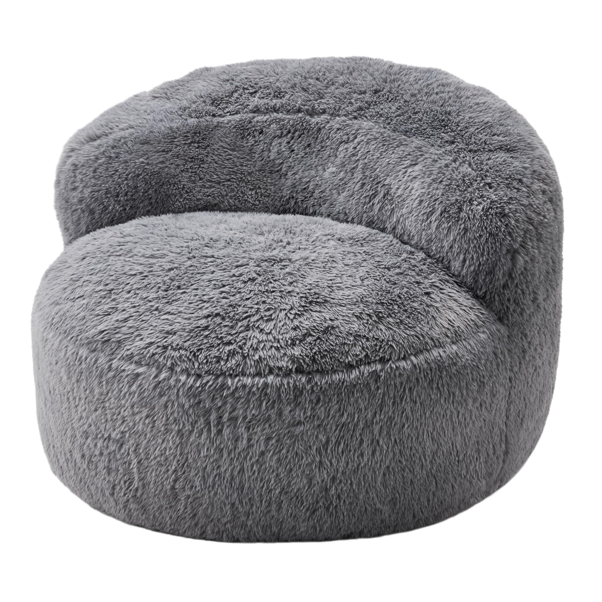 Extra Large Bean Bag Chair for Adults - Giant Foam Filled Lazy Sofa with Stuffed Back Support, Oversized Grey Beanbag - Perfect for Lounging, Gaming & Movie Nights in Living Room or Bedroom