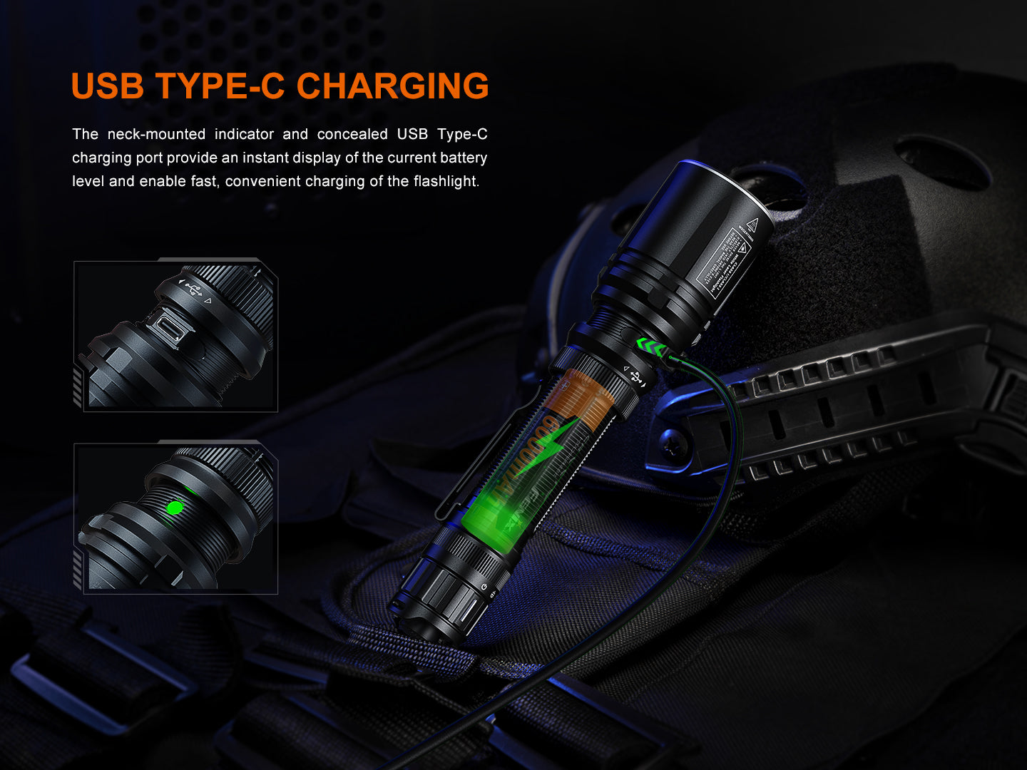Fenix TK30R Tactical Flashlight with White Laser - 2000 Lumens, USB Rechargeable, IP68 Waterproof - Perfect for Hunting, Camping & Emergency Situations