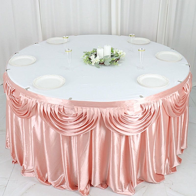 Elegant Satin Table Skirt - Classic Drape Tablecloth for Wedding, Banquet & Party Decor - Perfect for Formal Events & Home Decorations