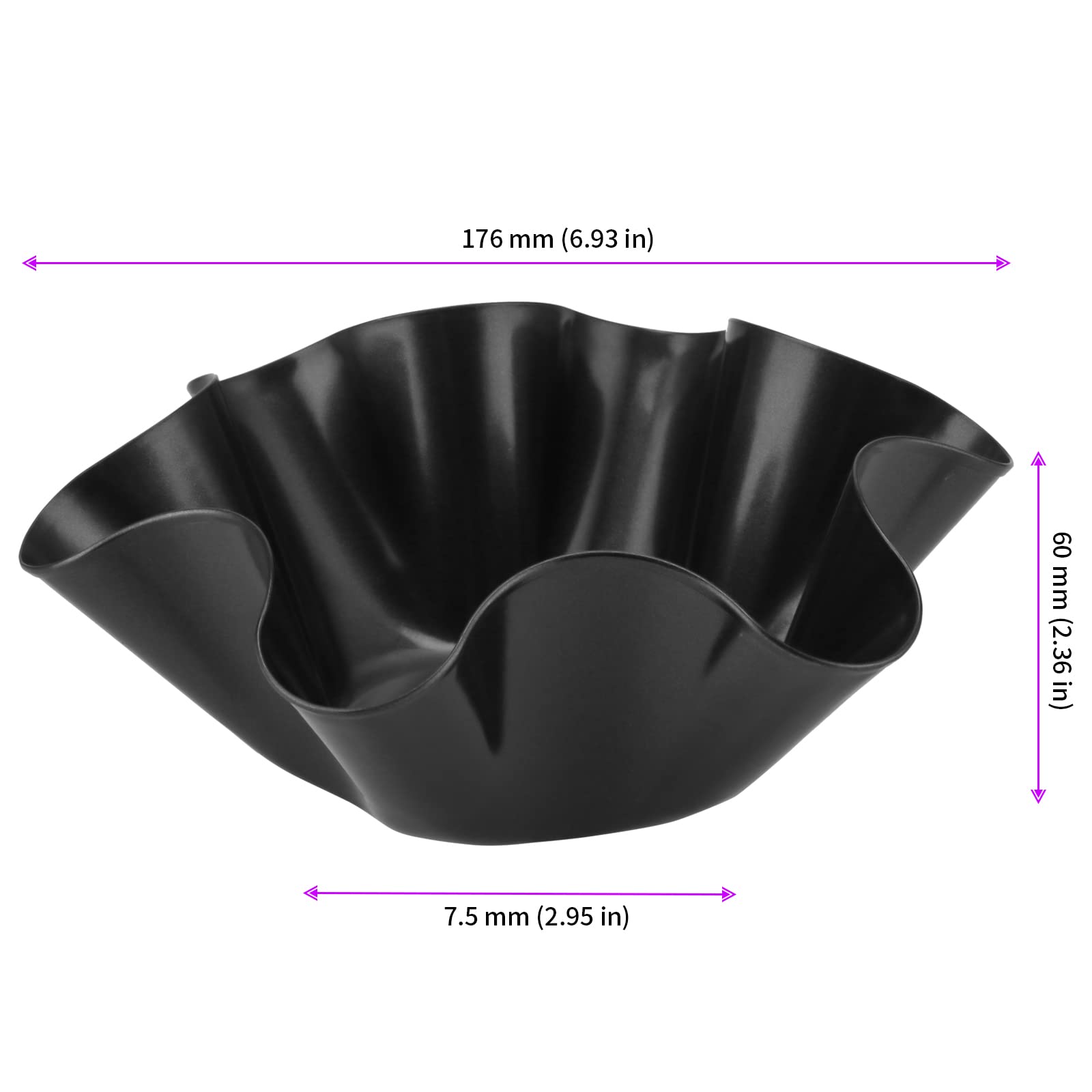 JEUIHAU 14-Piece 7-Inch Tortilla Bowl Maker Set - Taco Salad Shell Mold & Petal-Shaped Tortilla Pans - Perfect for Making Taco Bowls, Salads, Dips & Party Snacks - Ideal for Mexican Cuisine, Family Gatherings & Restaurant Use - Black