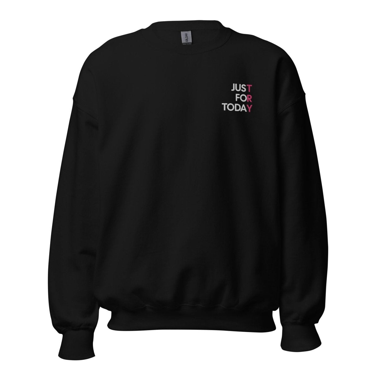Just for Today Embroidered Unisex Sweatshirt - Soft Cotton Pullover Hoodie for Men & Women (Pink) - Perfect for Casual Wear, Gifts & Everyday Comfort
