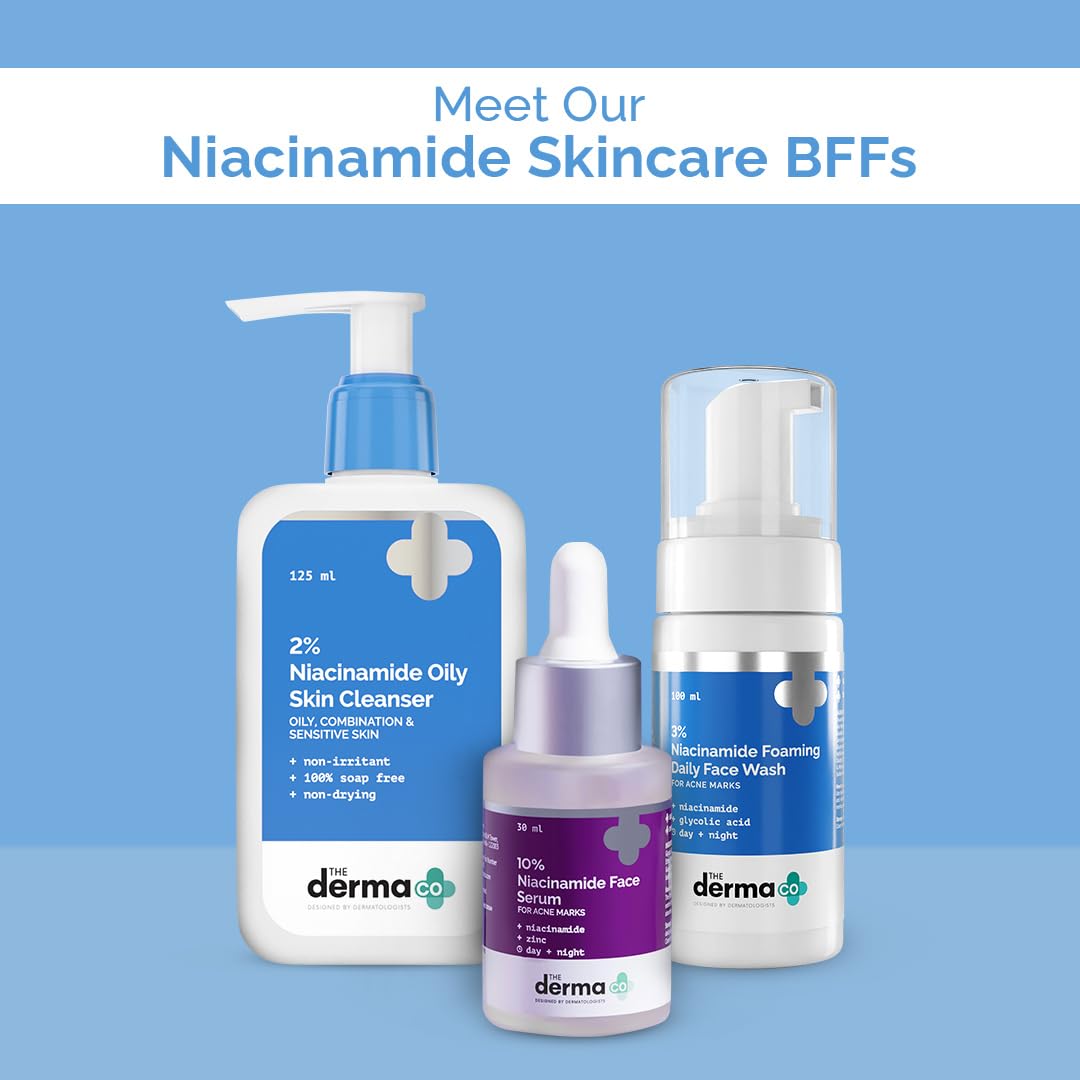 The Derma Co 2% Niacinamide Gentle Face Wash for Sensitive, Dry & Normal Skin - 125ml Soap-Free, Non-Irritating, Non-Oil Stripping Cleanser - Removes Makeup & Impurities - Perfect for Daily Skincare Routine & Post-Workout Cleansing