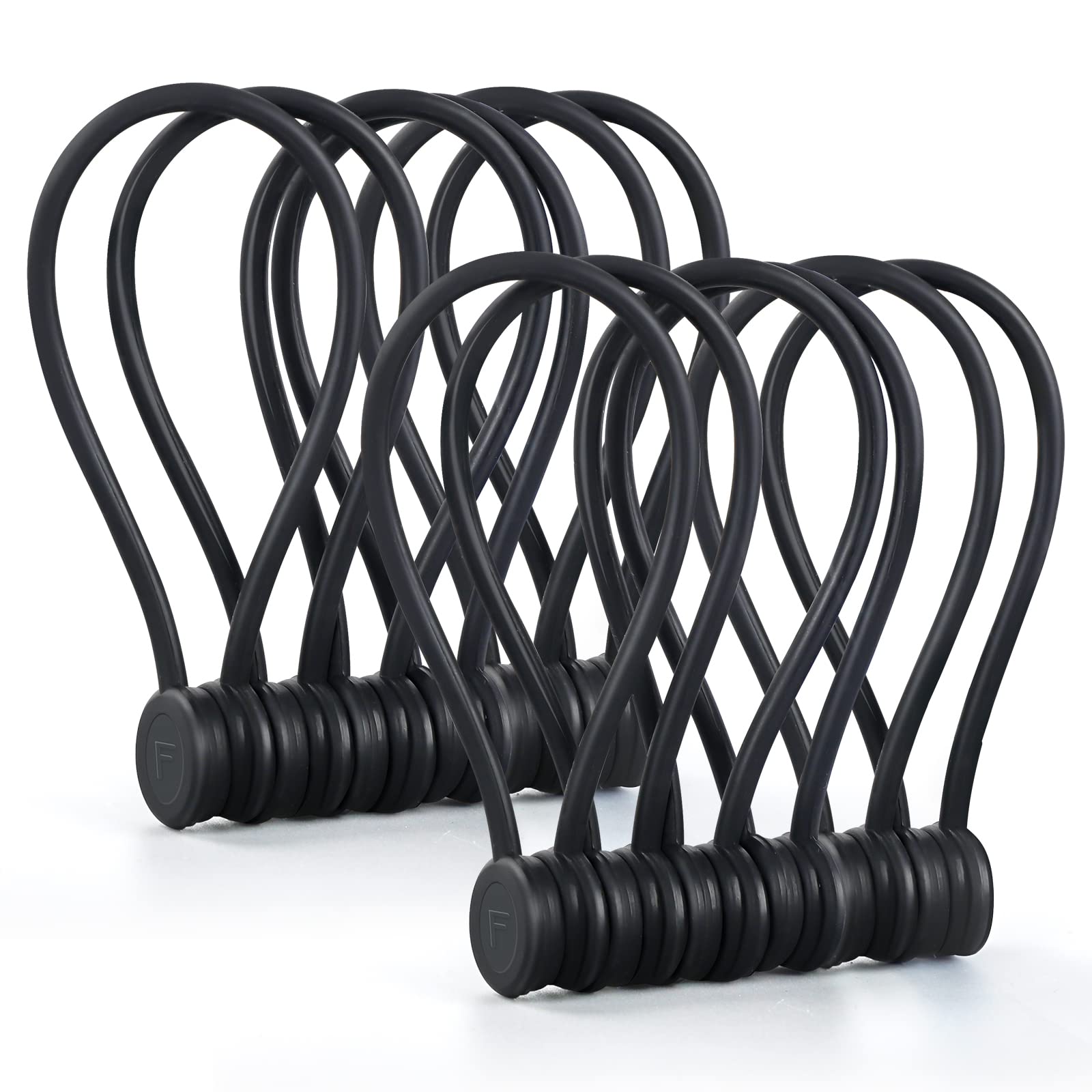 FGSAEOR Magnetic Cord Organizer - 12 Pack Reusable Silicone Cable Ties for Home & Office Organization | Perfect for Bundling Cables, Holding Kitchen Utensils & Securing Fridge Magnets | Black Cable Management Wraps & Clips