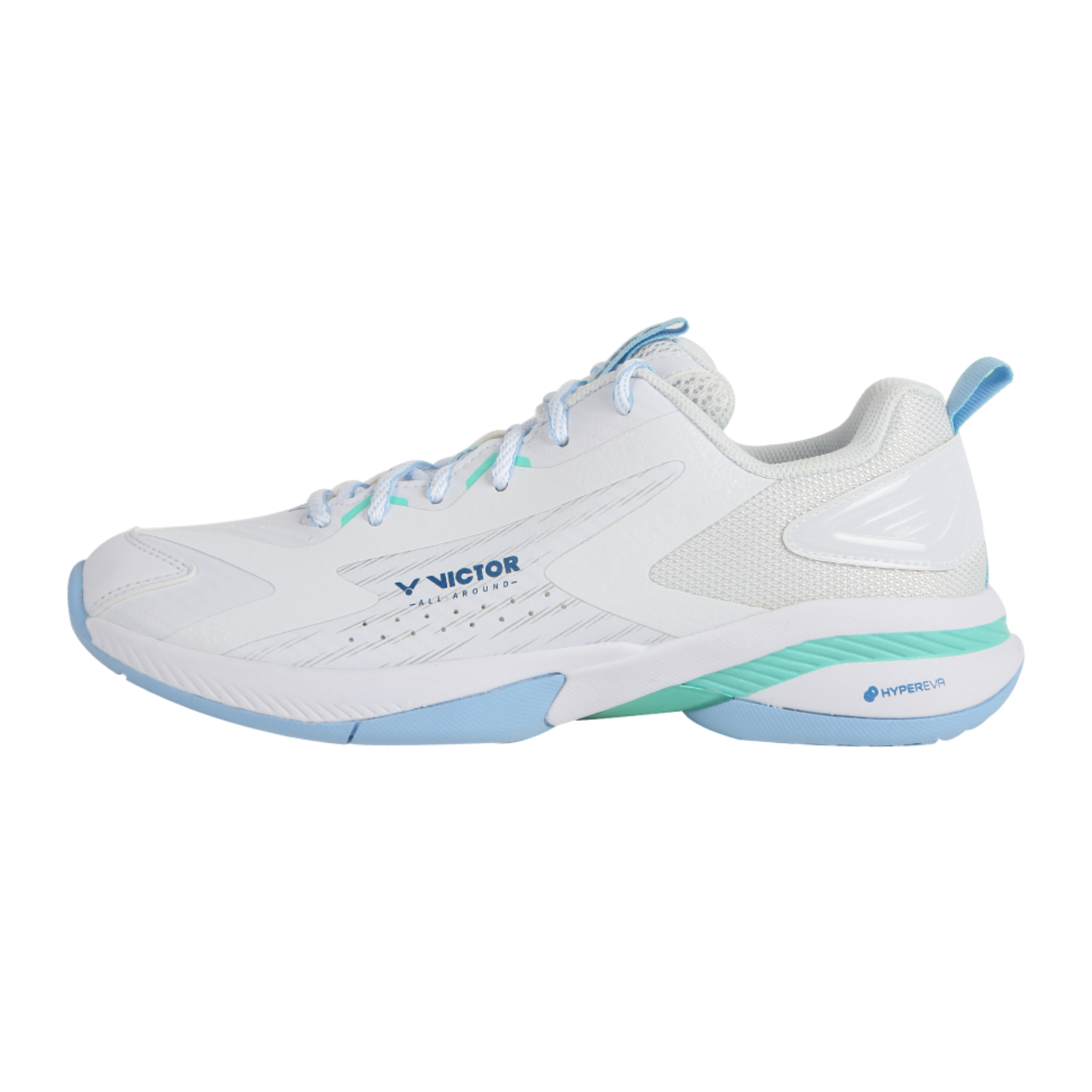 Victor A970TD AM Unisex Court Shoes - Bright White/Aquarius | Tennis & Badminton Sports Shoes for Men & Women | Perfect for Indoor & Outdoor Court Play