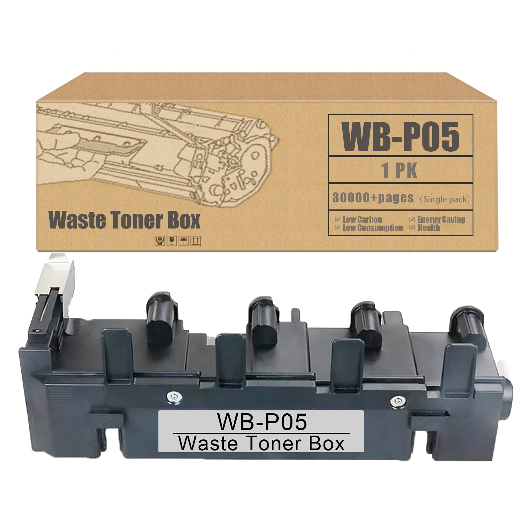 [1 Pack] WB-P05 Compatible WBP05 Waste Toner Box Replacement for Konica Minolta Bizhub C3350 C3351 C3850 C3850FS C3851FS C3851 Printers - Perfect for Office Printing & High-Volume Copying Needs