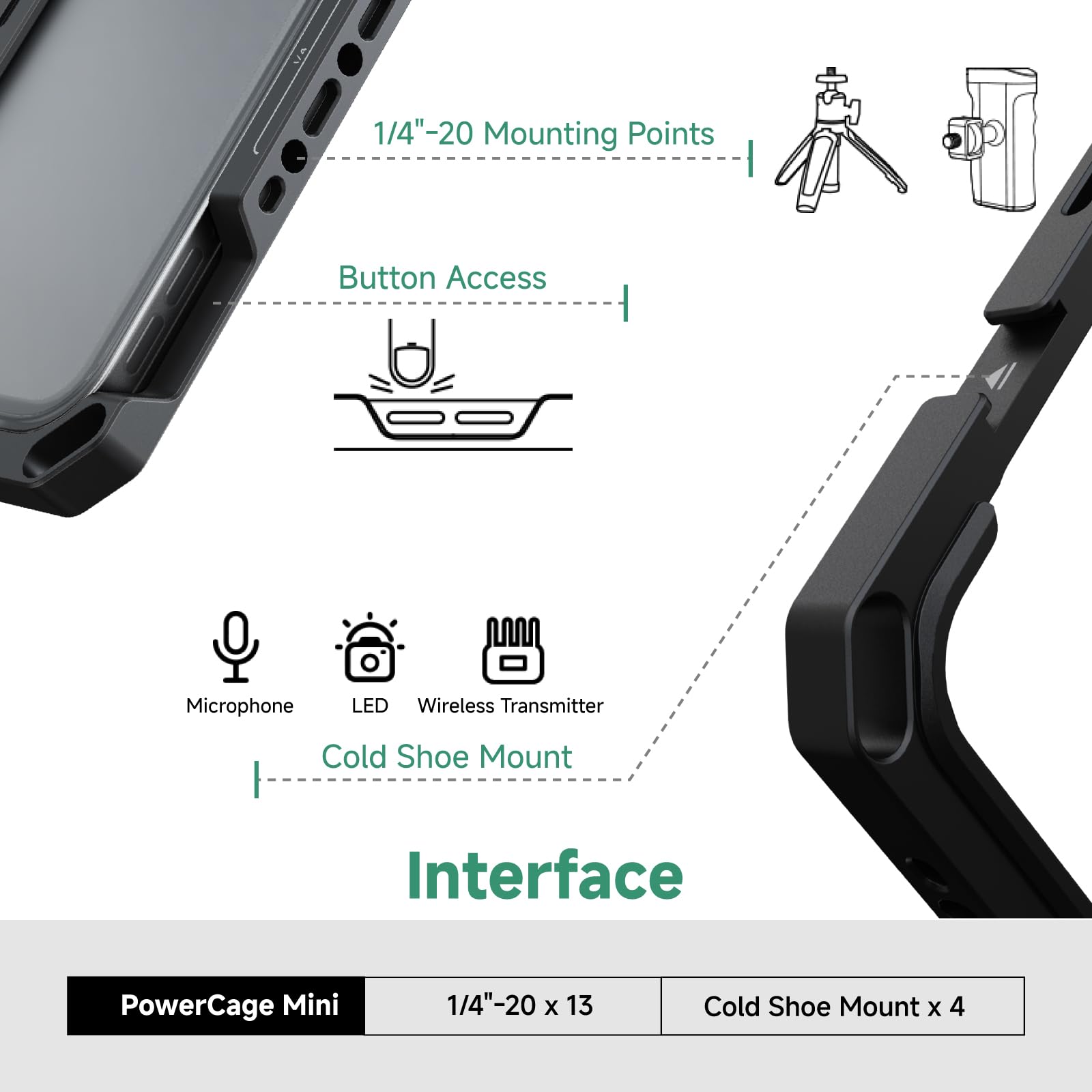 Accsoon PowerCage Mini for iPad Mini 6/Mini 7 (A17 Pro) - 8.3 Inch Protective Cage with Sun Hood & NP-F Battery Adapter | Keep iPad Charged | Compatible with SeeMo/SeeMo Pro/Nano | Perfect for Outdoor Video Recording, Vlogging & Live Streaming