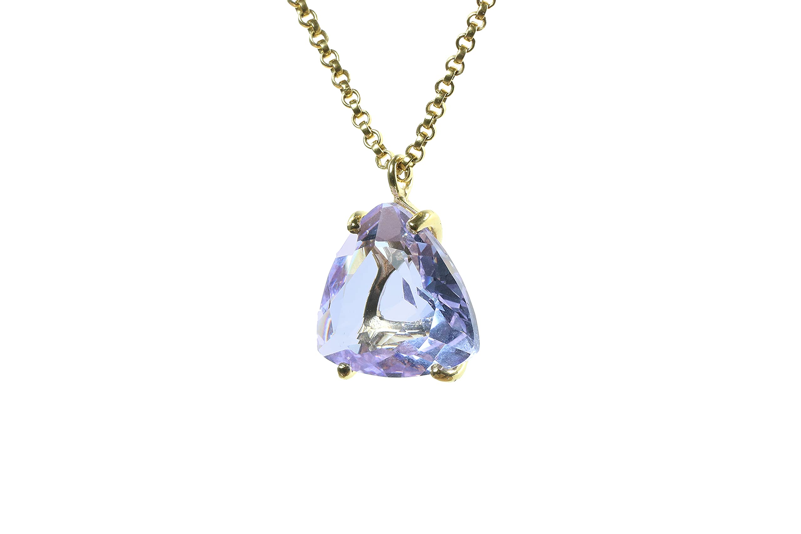 Tanzanite Anemone Necklace in Gold - Handmade Bridal Jewelry, Crystal Statement Pendant Necklace, December Birthstone Gift - Perfect for Weddings, Anniversaries & Special Occasions