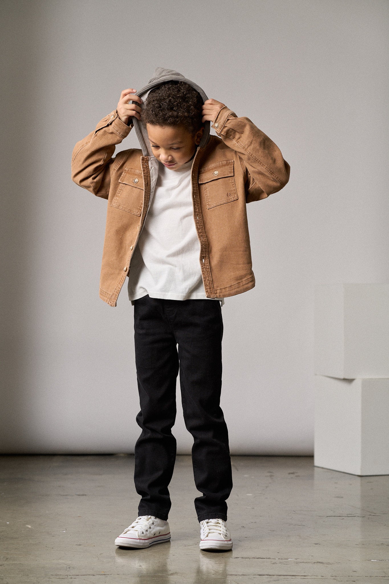 Men's Hooded Denim Shacket Jacket in Camel Color - Stylish Casual Outerwear for Fall & Winter | Perfect for Streetwear, Layering, and Outdoor Activities