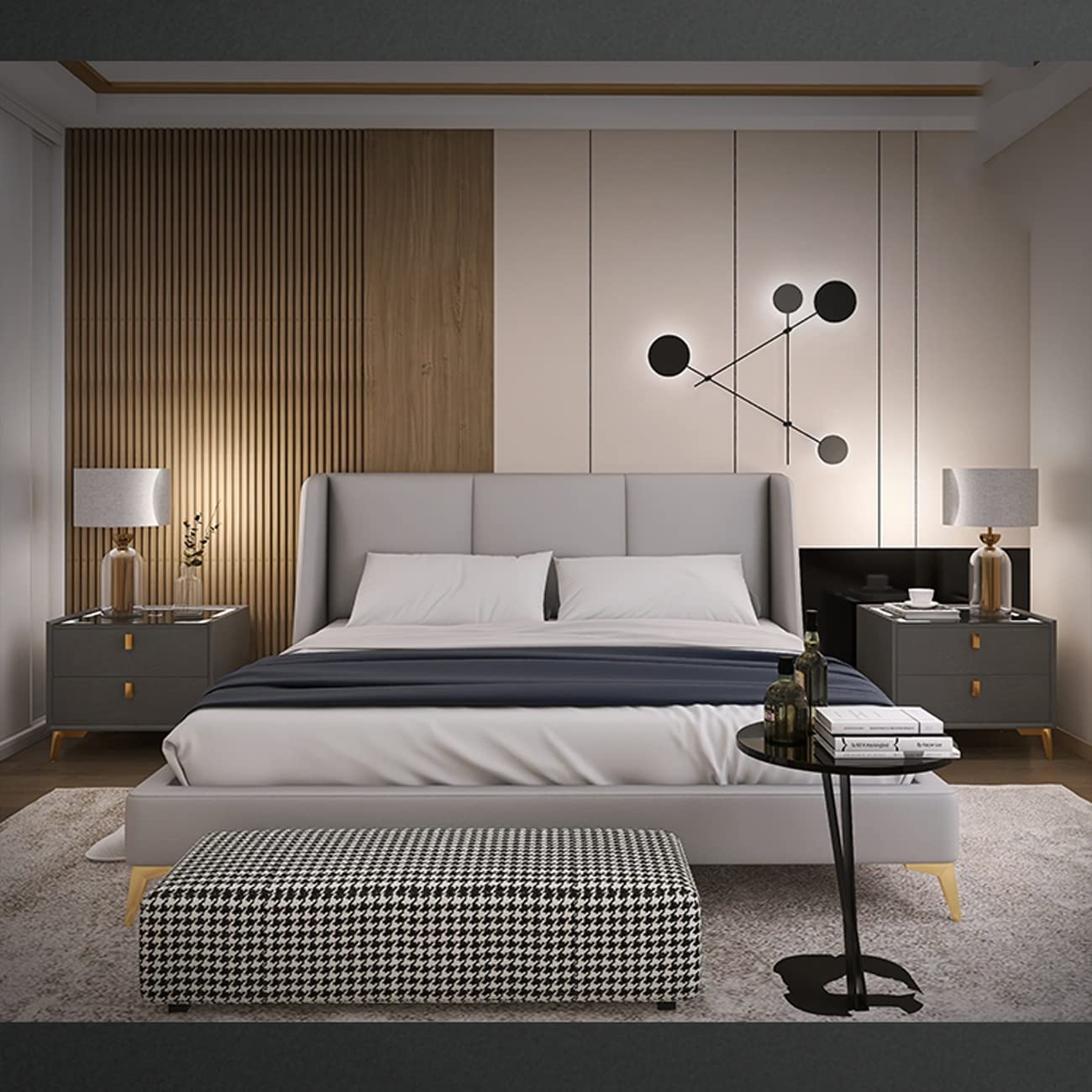 AVLUZ Modern Nightstand with USB Charging Station & LED Lights, 2-Drawer Bedside Table with 3 Adjustable Lighting Modes, Compact Storage Cabinet for Bedroom - Orange | Perfect for Small Spaces, Apartment Living & Guest Rooms