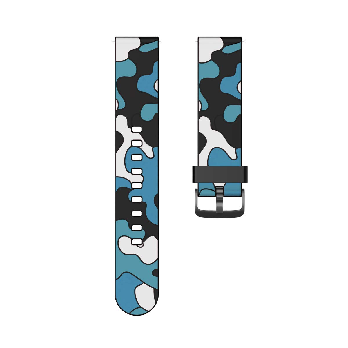 ZKCREATION 22mm Replacement Watch Band for Fitness Trackers & Activity Trackers - Camouflage Blue - Durable & Comfortable for Running, Gym & Outdoor Activities