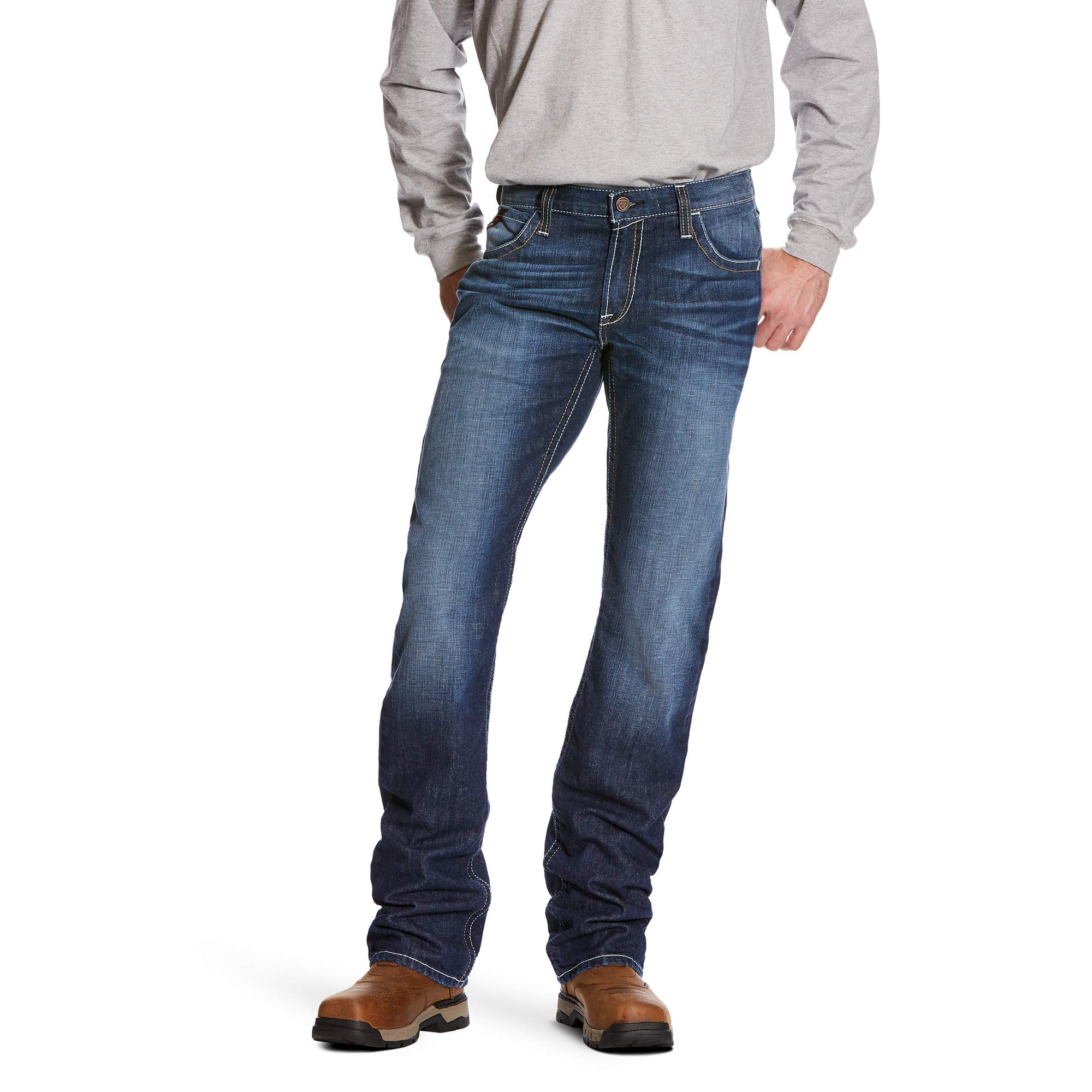 Ariat Men's FR M5 Straight DuraStretch Truckee Stackable Straight Leg Jeans - Flame Resistant Work Pants for Construction, Farming & Outdoor Activities