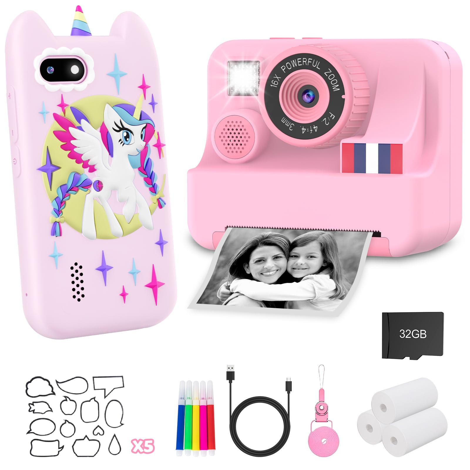 Kids Smart Phone with Camera & Instant Print - Fun Learning Toy for Children | Perfect for Travel, Birthday Gifts & Early Education