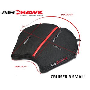AIRHAWK Cruiser R Small Motorcycle Seat Cushion - Comfortable Gel Pad for Long Rides, Road Trips & Adventure Biking - Fits Harley, Honda, Yamaha & More