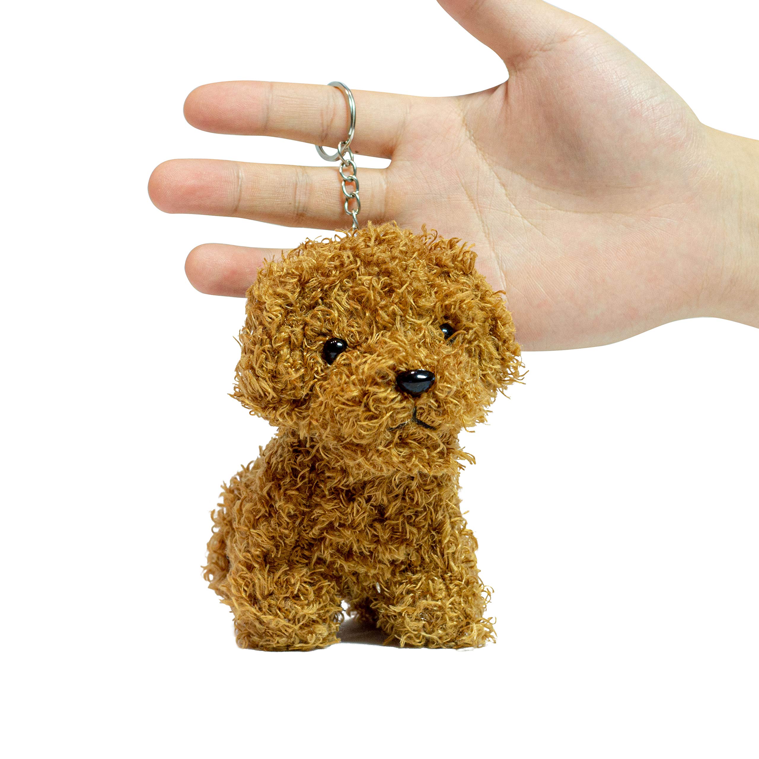 Adorable Anime Dog Plush Keychain - 5 Inch Brown Stuffed Animal Toy, Fashion Backpack Clip & Handbag Pendant - Perfect for Kids Gifts, School Accessories & Kawaii Decor