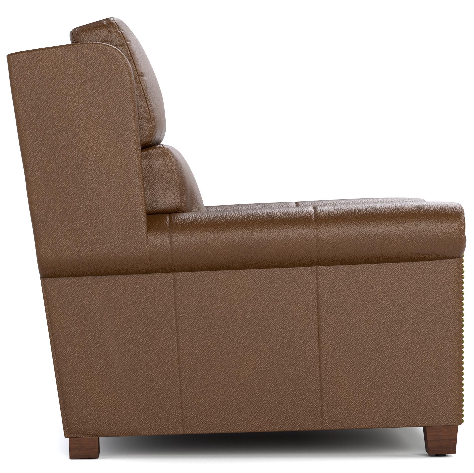 Comfortable Woodlands Small Roll Arm Wall Recliner with Nails - Space-Saving Reclining Chair for Small Apartments, Living Rooms & Home Theaters