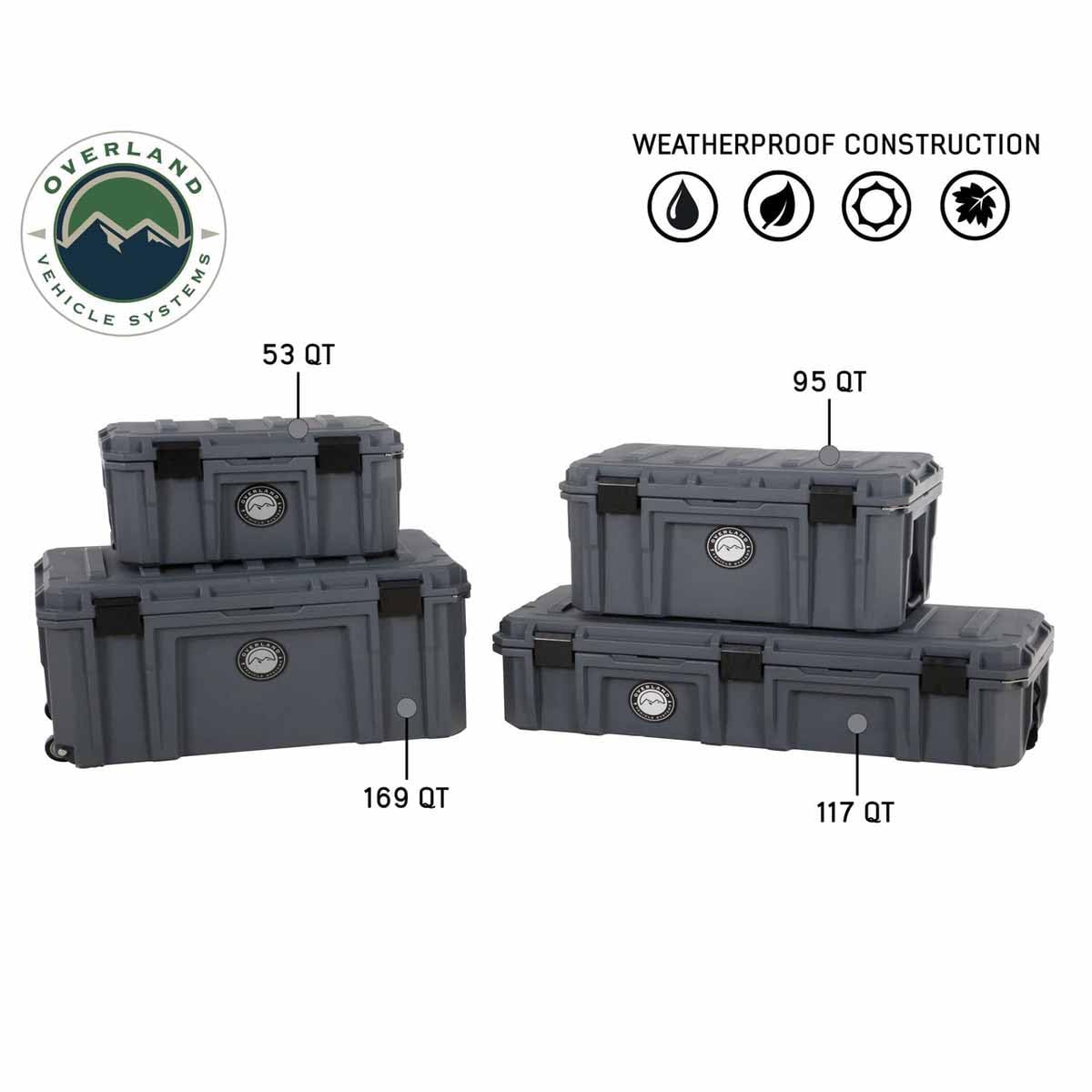 Overland Vehicle Systems 117 Quart Dry Storage Box - Waterproof Off-Road Storage Case for Camping, Overlanding & Outdoor Adventures | Durable Gear Organization Solution