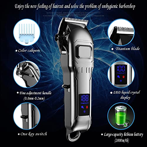 Professional Hair Clippers for Men - Adjustable Electric Hair Trimmer with Digital Display, Barber Machine Set for Home & Salon Grooming, Beard & Mustache Trimming, DIY Haircuts & Styling