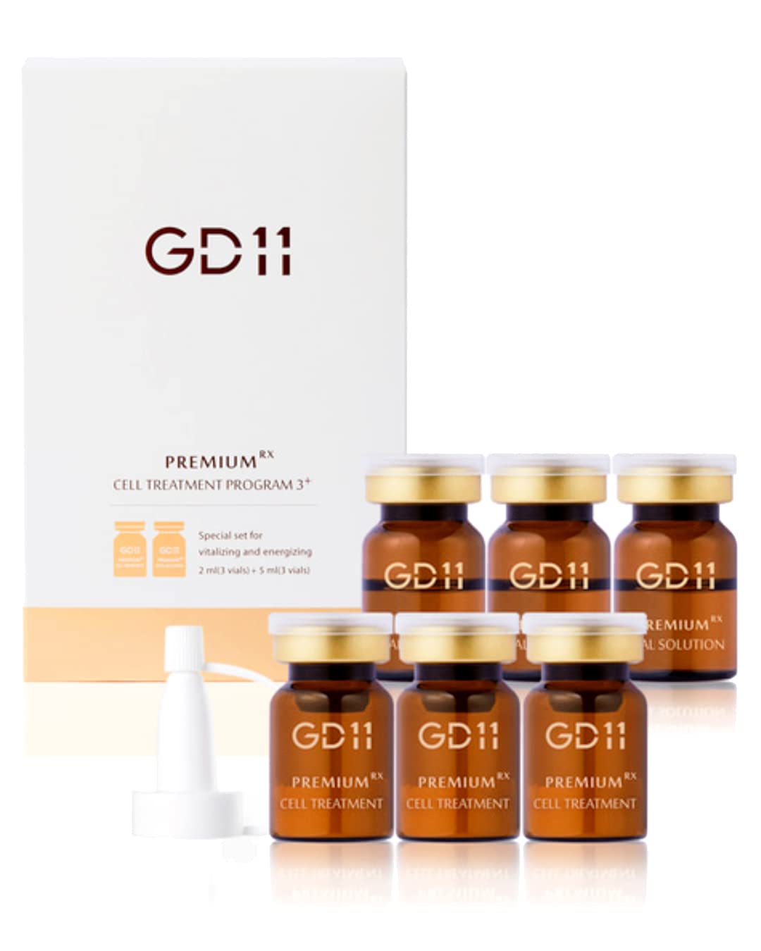 GD11 Premium Rx Cell Exosome Treatment – Anti-Aging Skin Regeneration Serum & Face Ampoule Set | Wrinkle Reduction, Elasticity Boost | 3 Pairs (0.1oz + 0.2 fl.oz) for Home Facial & Night Skincare Routine