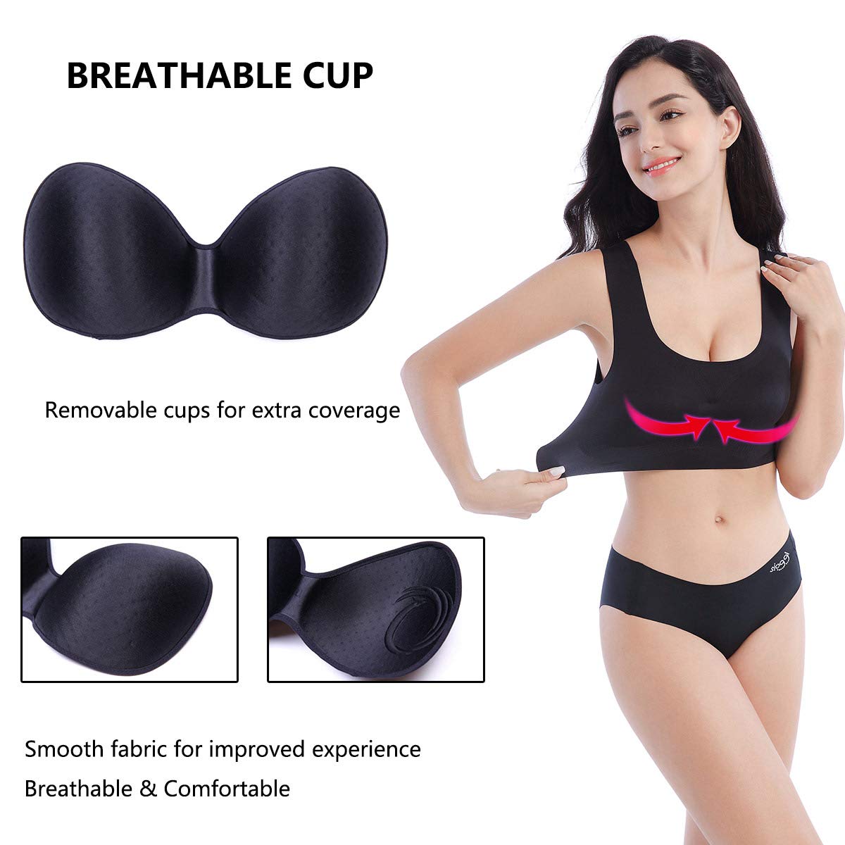 FEOYA Women's Plus Size Wireless Sleep Bra - Stretch Comfort Bralette for Sports & Lounge - Perfect for Yoga, Sleeping & Relaxation