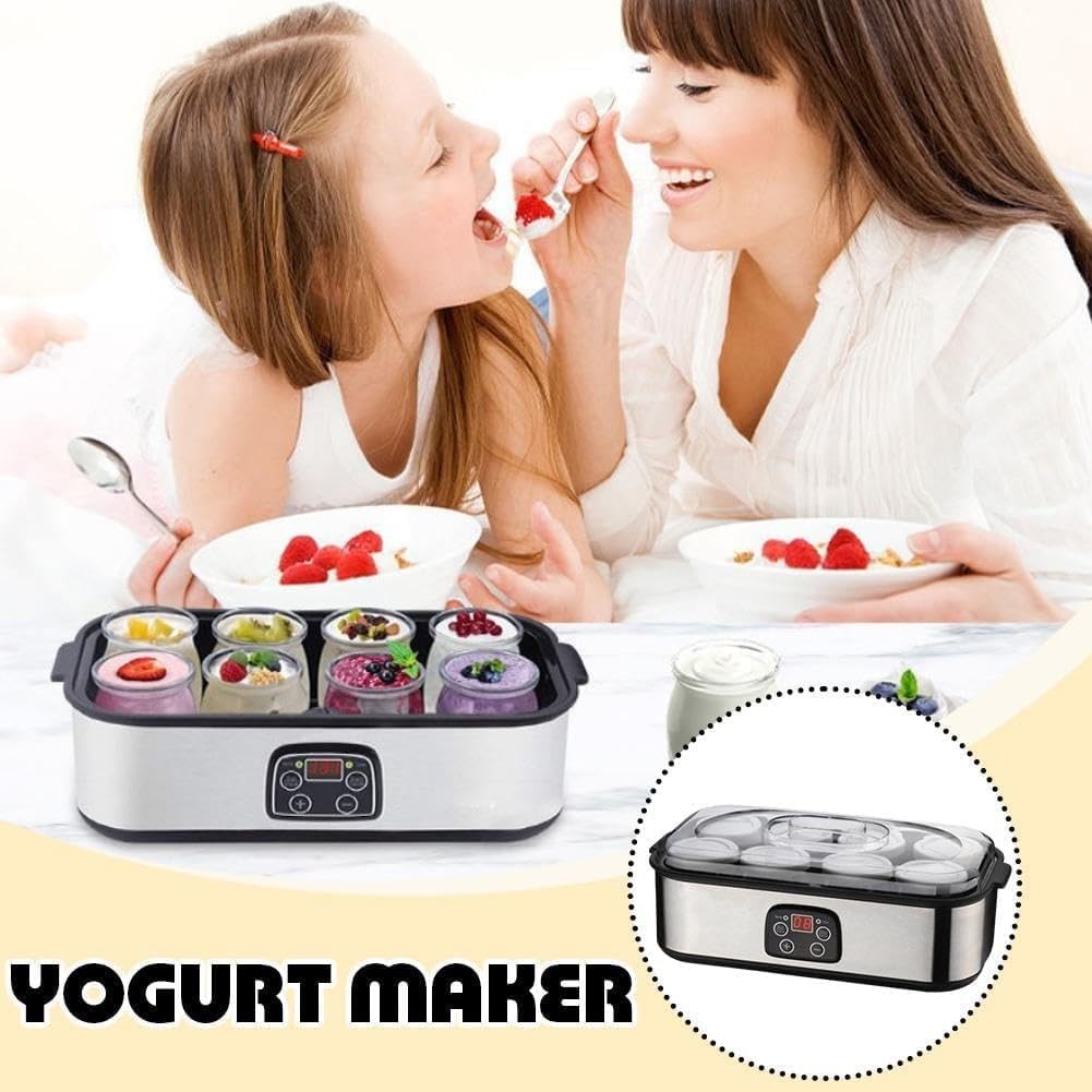 2025 Probiotic Yogurt Maker Machine with Temperature Control & 8 Lids - Homemade Yogurt Maker for Healthy Breakfast, Snacks, and Gut Health - Perfect for Keto, Vegan, and Dairy-Free Diets