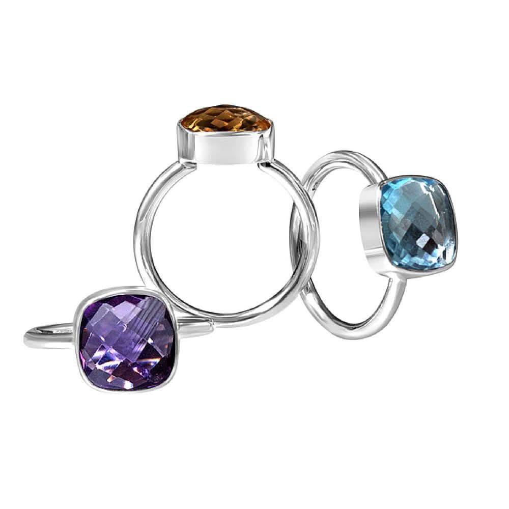 Elegant Purple Amethyst Cocktail Ring in Sterling Silver - Perfect for Evening Parties & Special Occasions
