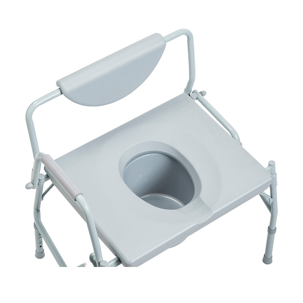 Premium Bariatric Drop Arm Commode - Heavy Duty Toilet Chair for Elderly & Disabled - Adjustable Height, Removable Arms & Pail - Ideal for Home Care, Hospitals & Mobility Assistance