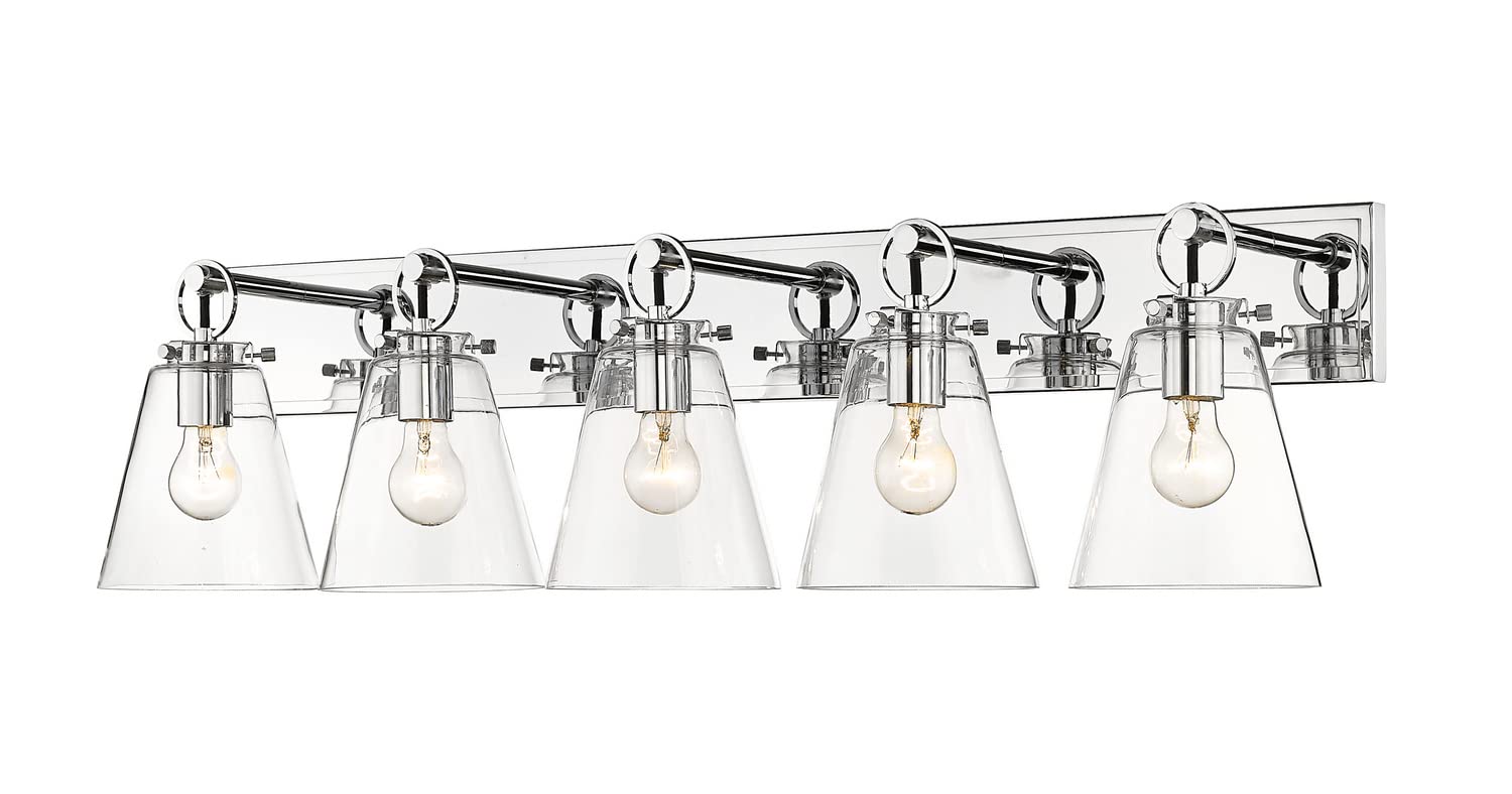 Z-Lite 5-Light Vanity Light Fixture 483-5V-CH - Modern Bathroom Lighting for Mirror, Makeup Area & Dressing Room