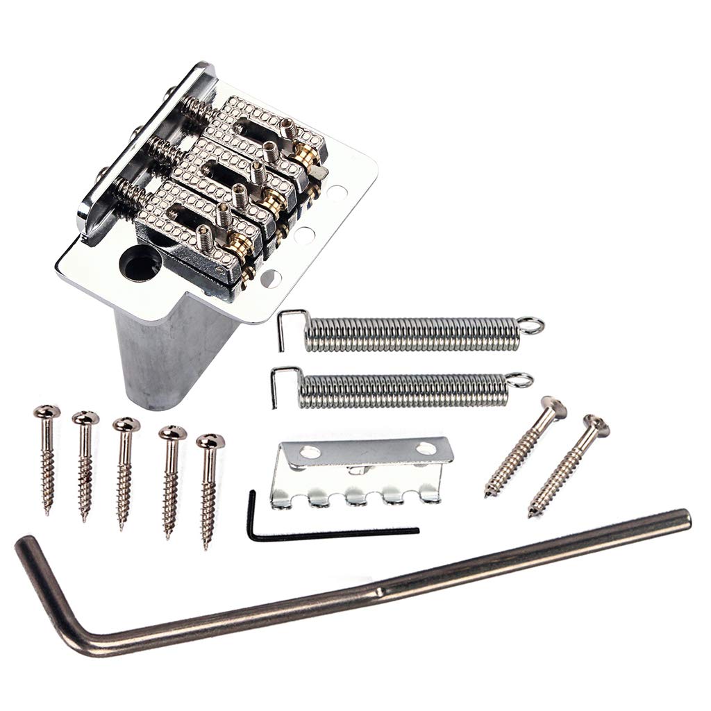 Alnicov 3-String Electric Guitar Tremolo Bridge - Chrome Replacement Part for Guitar Repair & Maintenance | Perfect for Rock, Blues & Metal Performances