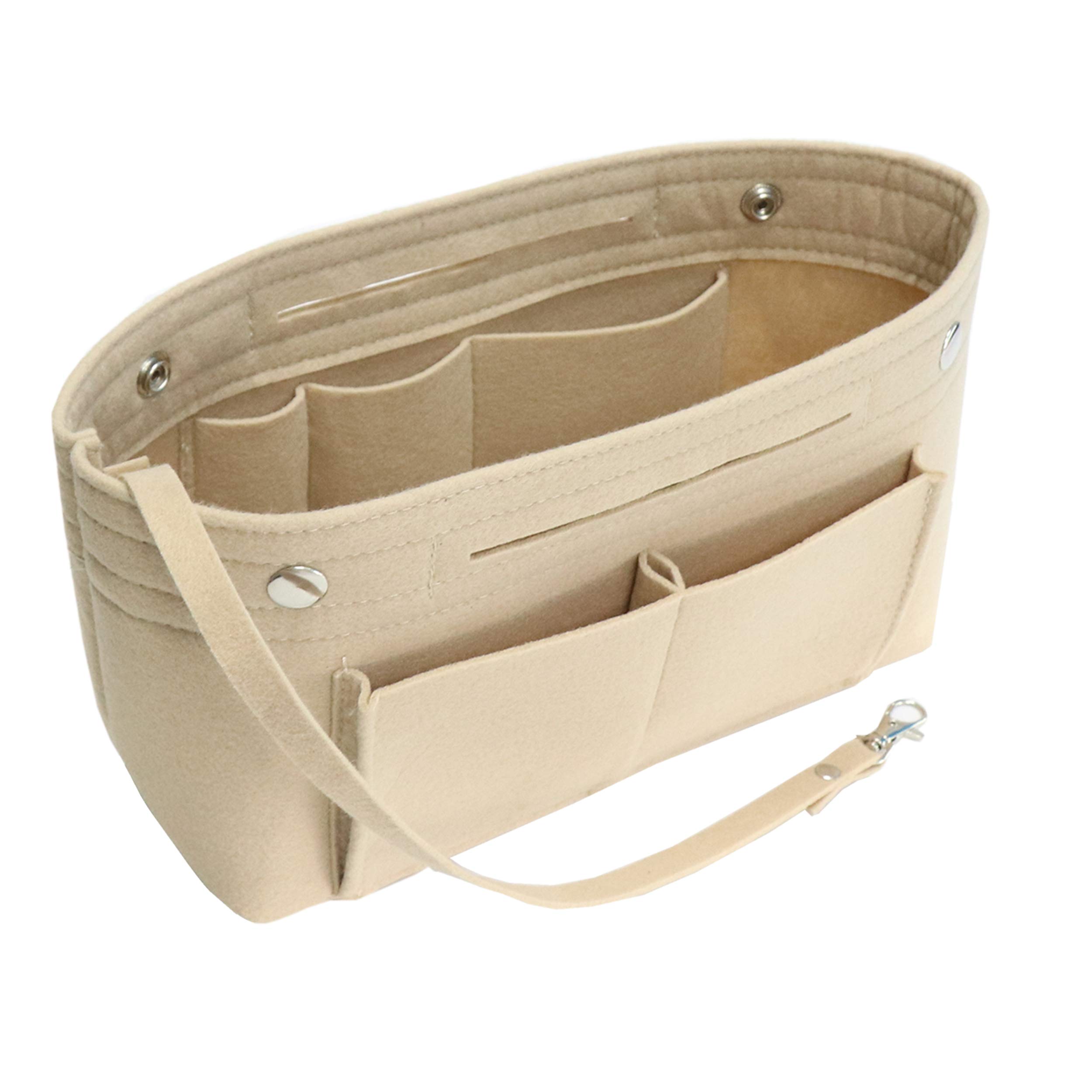 Premium Felt Handbag Organizer Insert for Louis Vuitton Speedy & Neverfull Bags - Tote Bag Organizer with Keychain & Handle Slots - Perfect for Travel, Work & Daily Organization