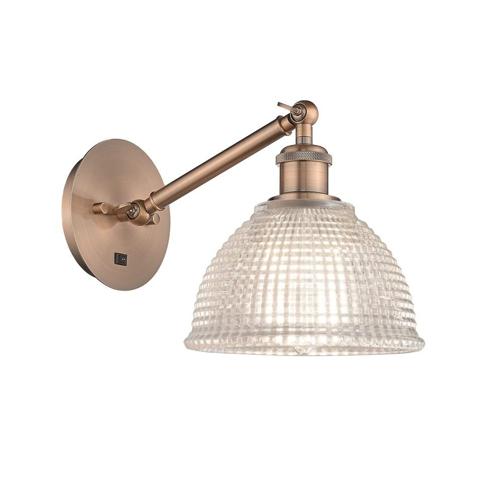 Arietta Industrial Style Wall Sconce - 1 Light Antique Copper Finish with Clear Glass - 10.38