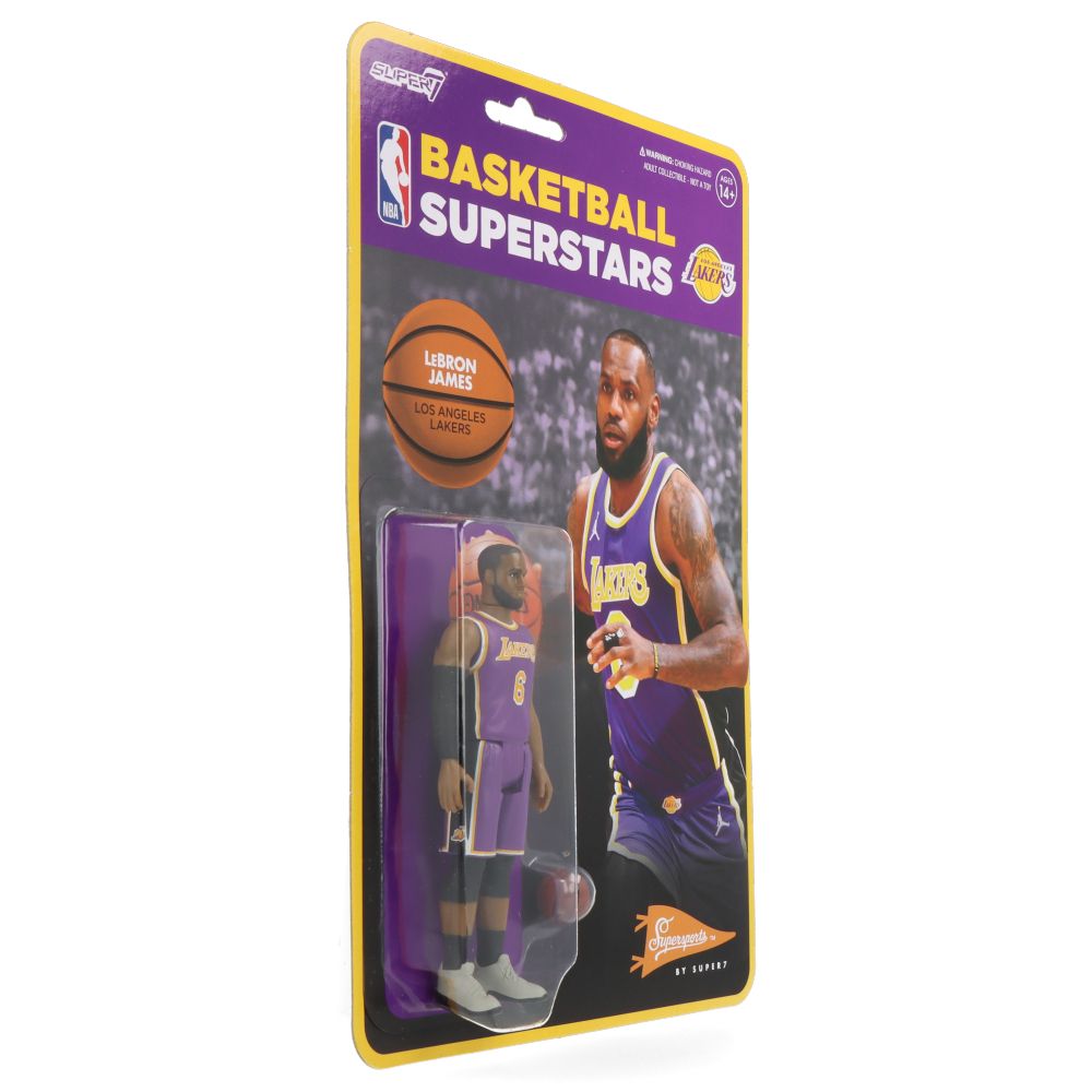 LeBron James Lakers Purple Statement Jersey ReAction Figure - Collectible NBA Basketball Toy for Fans & Display