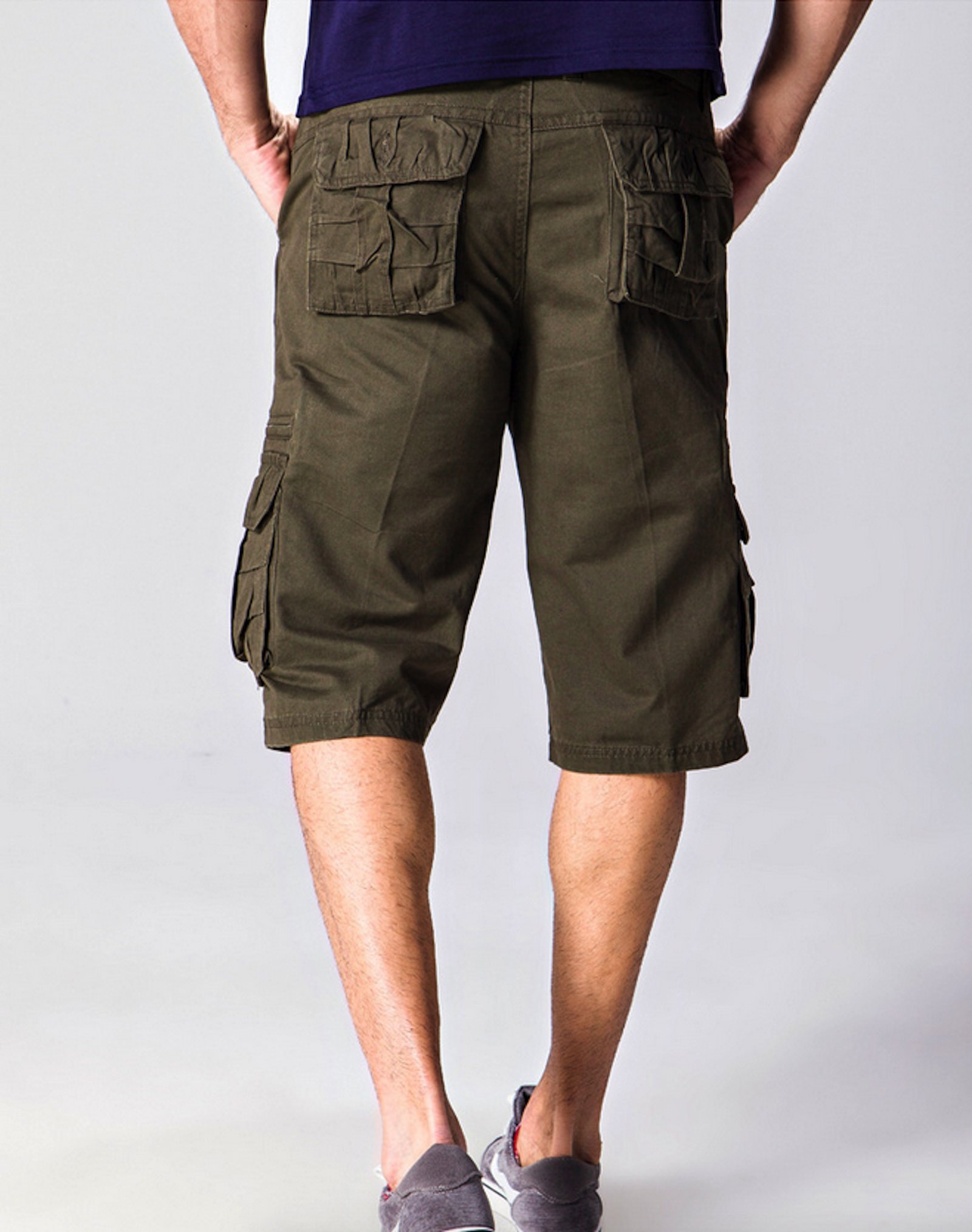 Men's Military Style Combat Cargo Shorts - Cotton Tactical Shorts with Multiple Pockets for Outdoor Hiking, Camping & Travel (Belt Not Included)