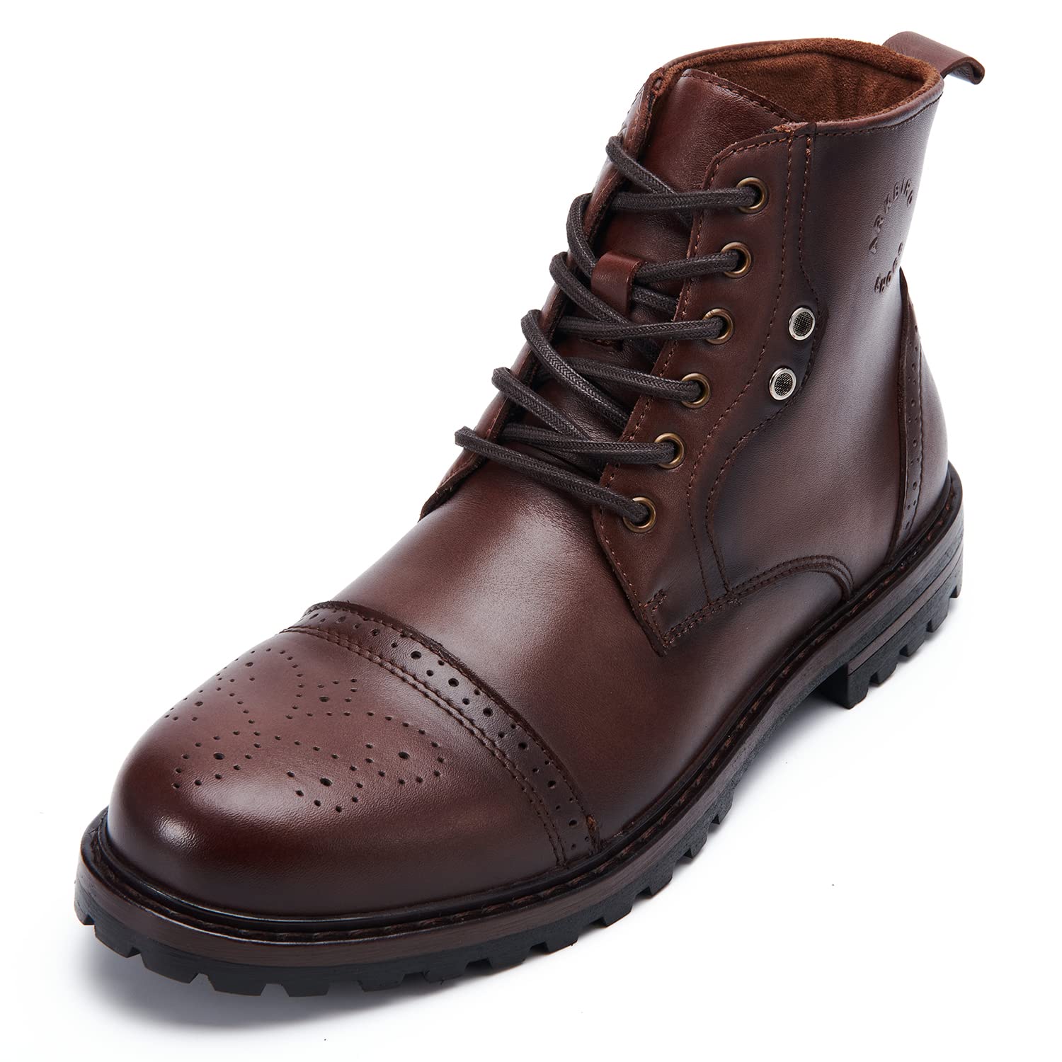 **Men's Combat Boots - Leather Lace Up Ankle Boots for Casual & Dress Wear | Oxford Style Shoes for Outdoor, Work & Everyday Use**