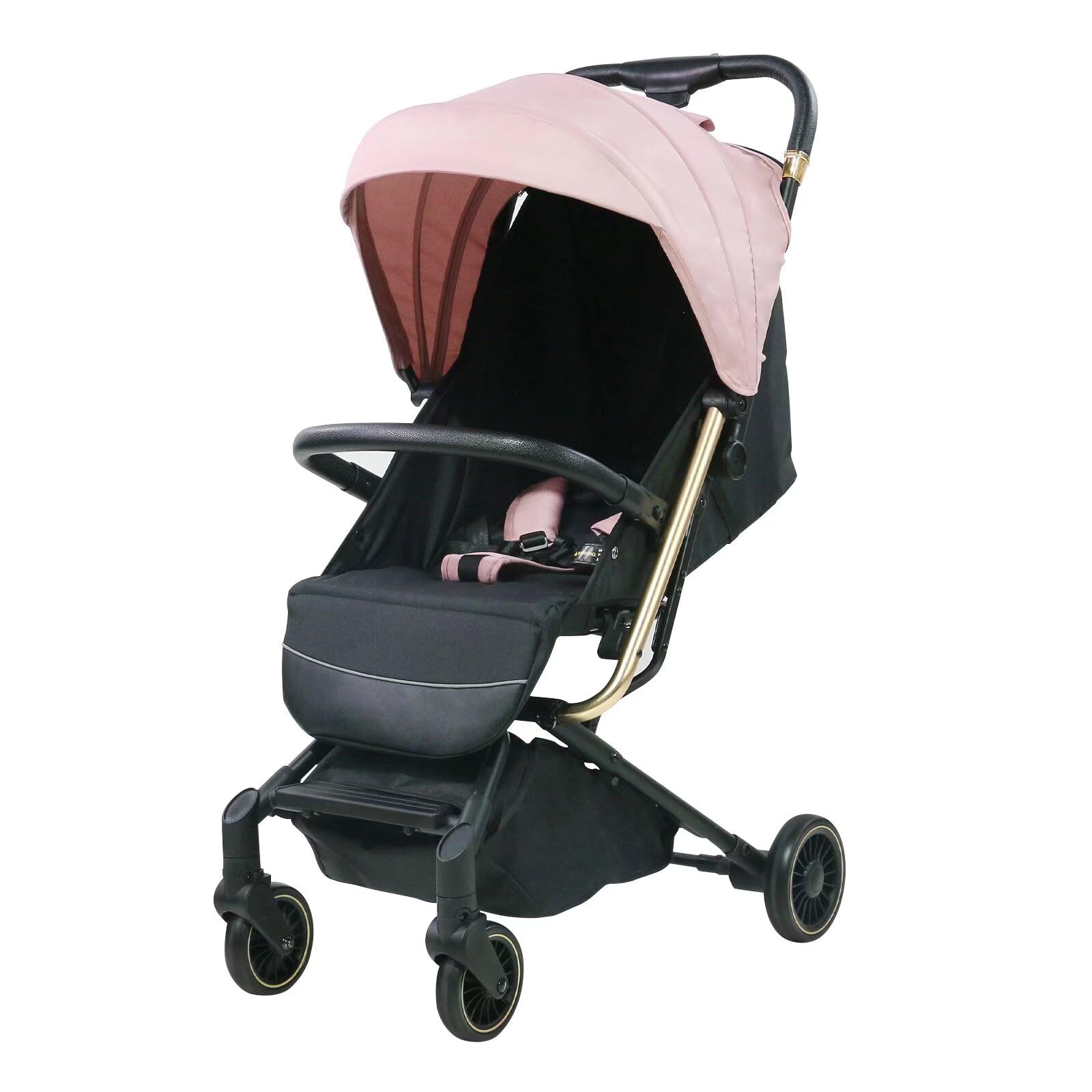 Ultra Lightweight Baby Stroller - Compact Travel Stroller for Toddlers | One-Hand Fold, Airplane Approved (Only 13lbs) | Includes Sun Canopy & Large Storage Basket | Perfect for Travel, Shopping & Daily Walks (Pink)