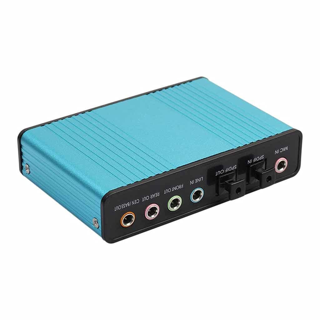 6-Channel USB 5.1 External Optical Sound Card for PC Laptop - Professional Digital Audio Adapter with S/PDIF Output (Black) - Perfect for Gaming, Home Theater & Music Production