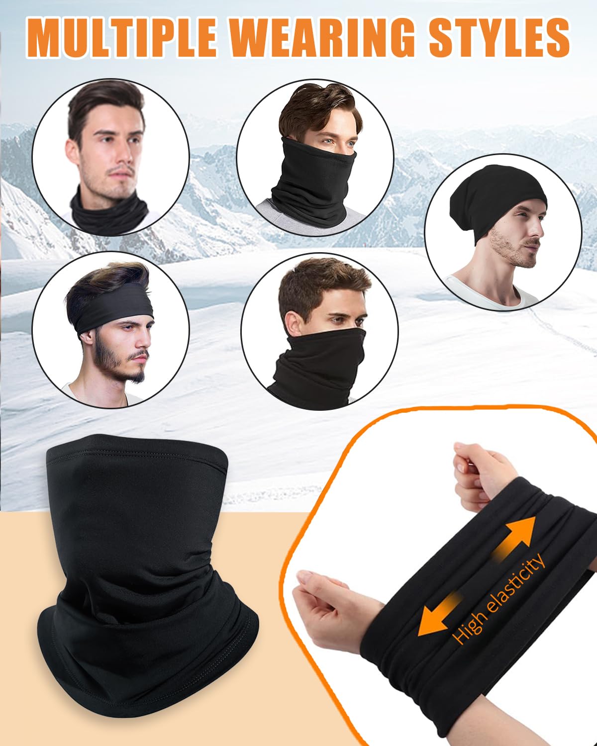 Fleece Neck Gaiter for Men & Women - Windproof Winter Face Cover & Ski Mask - Cold Weather Accessory for Outdoor Activities, Skiing, Snowboarding & Hiking