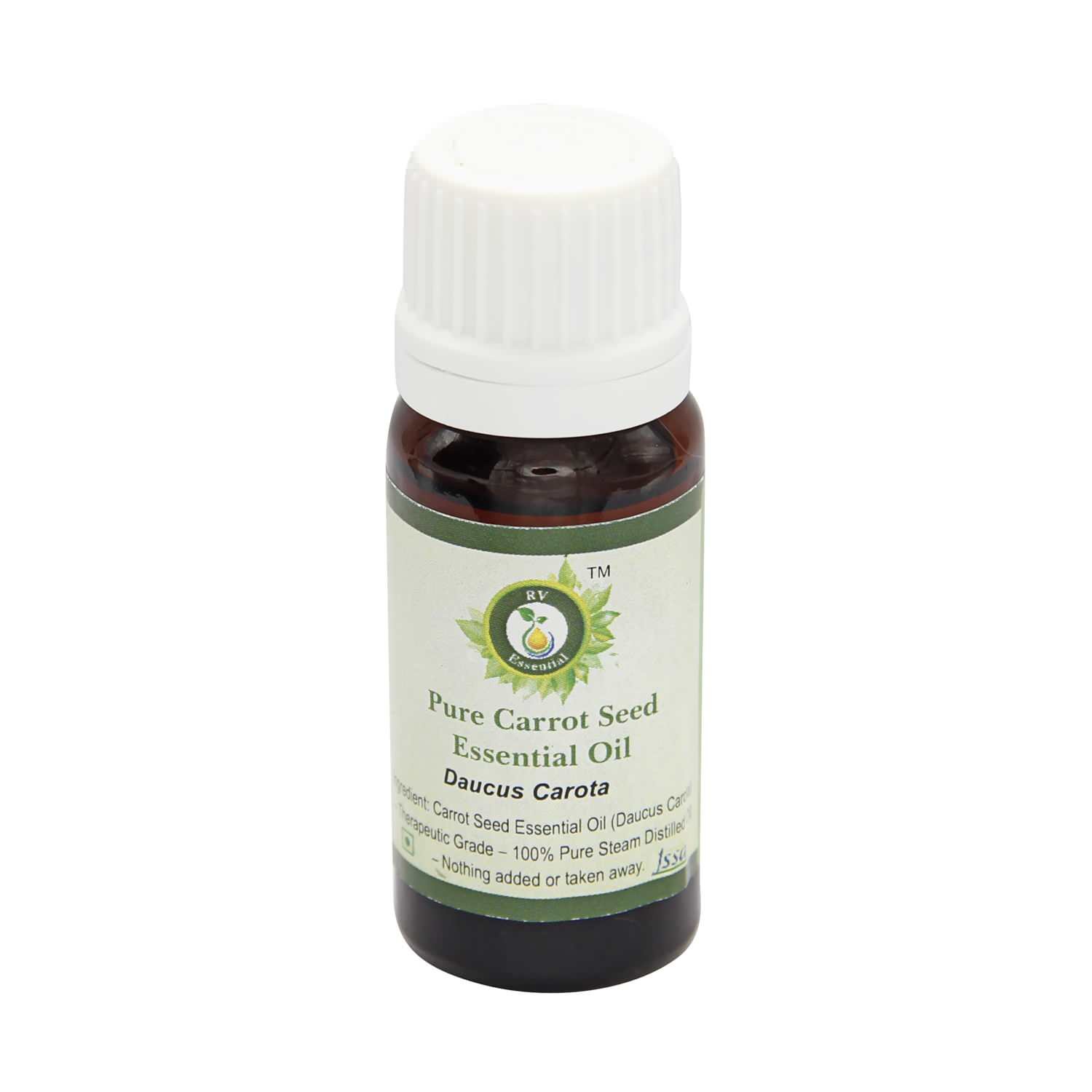 Organic Carrot Seed Essential Oil 100% Pure & Natural - Steam Distilled Therapeutic Grade for Hair Growth, Skin Care & Anti-Aging - Undiluted Daucus Carota Oil for Face, Body & Aromatherapy - 15ml (0.507oz) by R V Essential - Perfect for DIY Beauty Recipes & Relaxation Massage