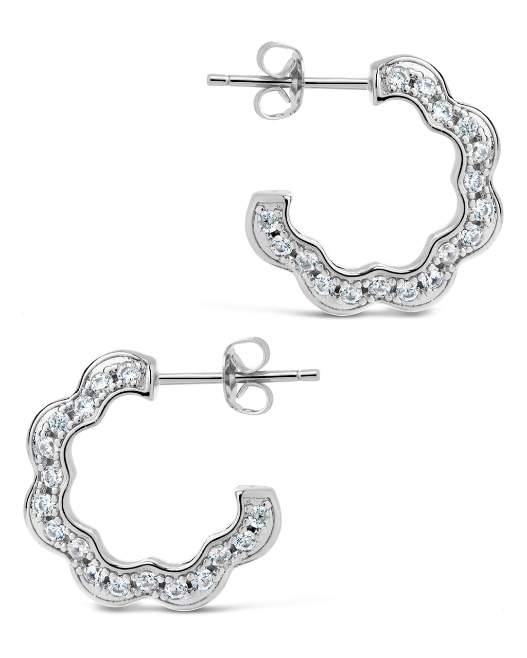 Marisole CZ Rose Petal Hoop Earrings - 925 Sterling Silver Cubic Zirconia Floral Dangle Earrings for Women | Perfect for Weddings, Date Nights & Special Occasions