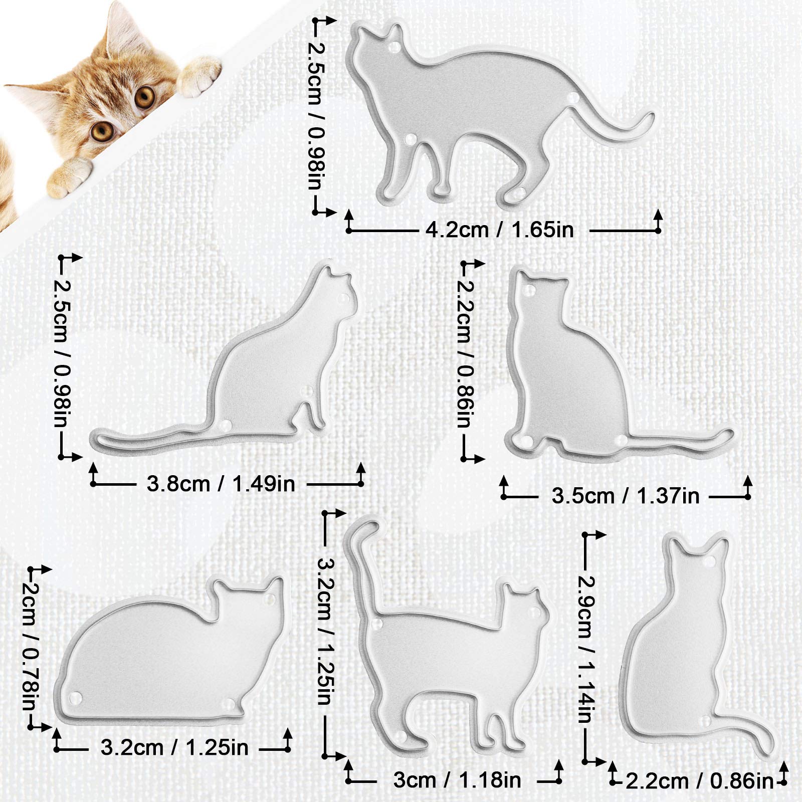 OOTSR 6PCS Cat Metal Cutting Dies - Carbon Steel Embossing Templates for DIY Scrapbooking, Photo Albums, Greeting Cards & Paper Crafts | Perfect for Gift Making, Home Decor & Creative Projects