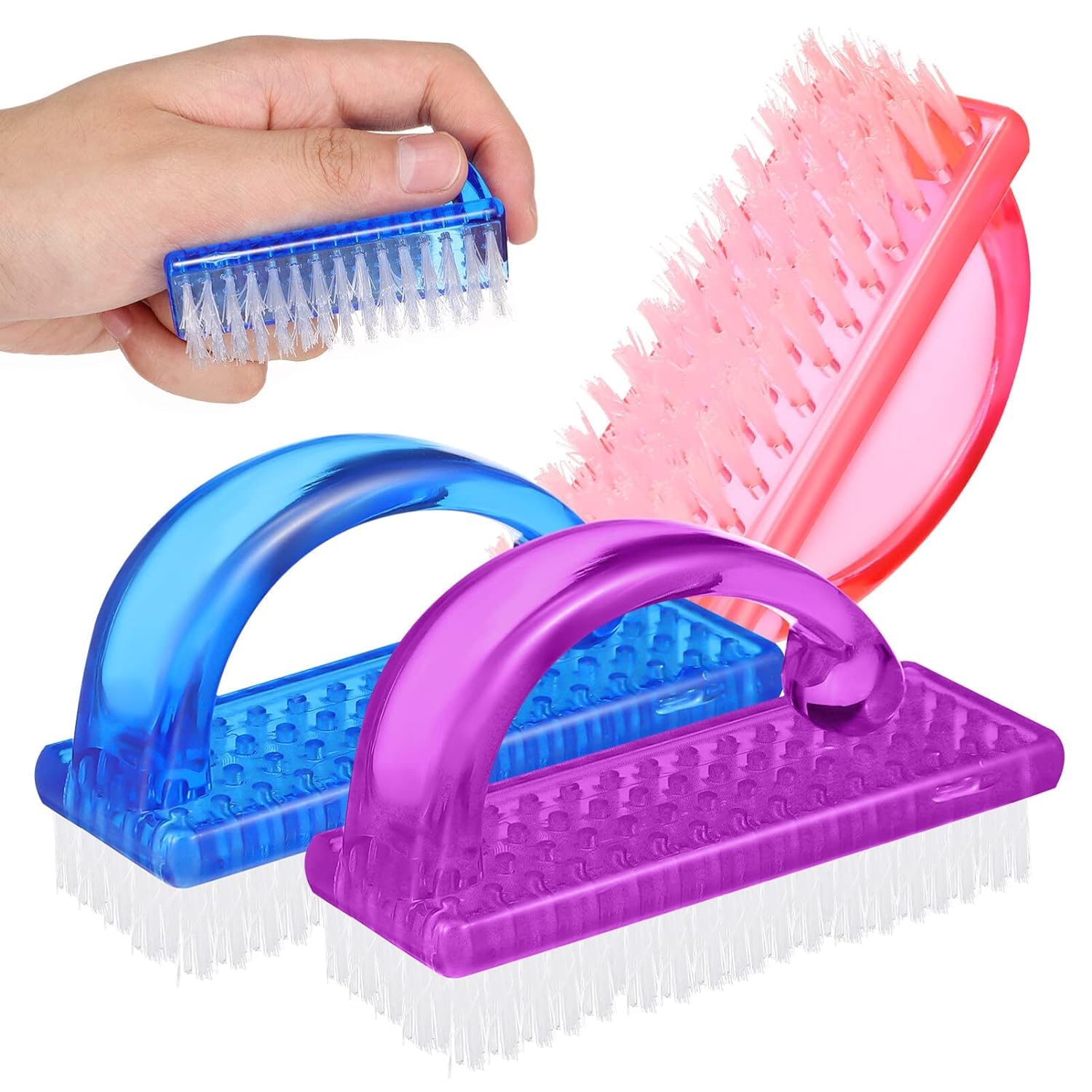 Professional Nail Brush Set - 2Pcs Manicure Tools for Cleaning & Shaping Nails | Multi-Color Nail Care Kit for Salon & Home Use | Perfect for Gel, Acrylic & Natural Nails
