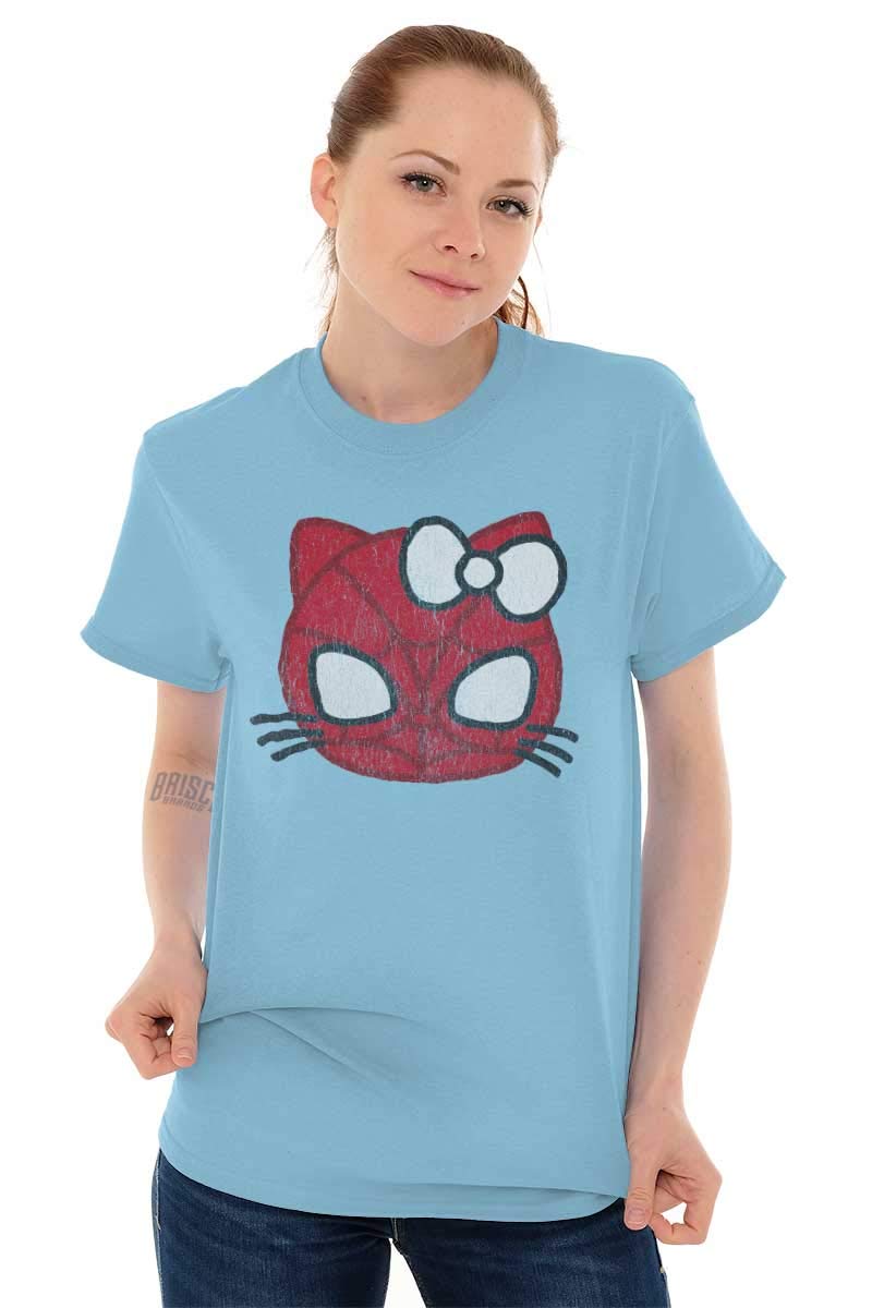 Trendy Spider Cat Graphic T-Shirt for Women - Cute Pop Culture Tee - Perfect for Casual Wear, Halloween Costumes & Fun Outfits