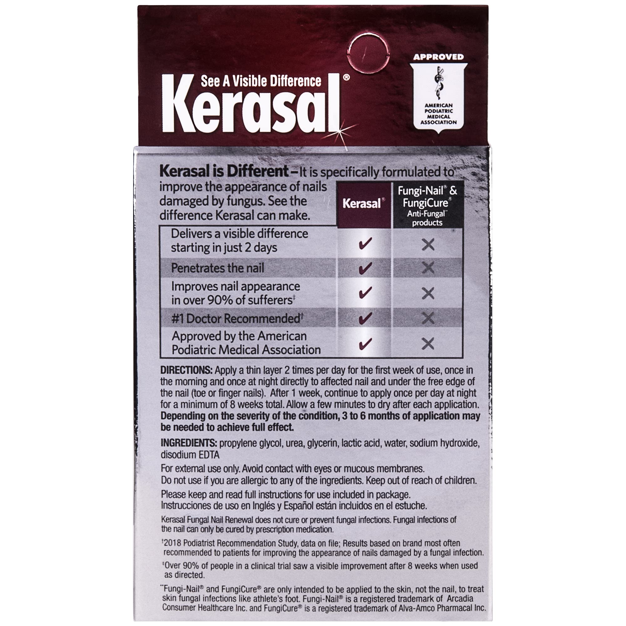 Kerasal Nail Fungal Renewal Treatment 10ml (2 Pack) - Fast-Acting Toenail & Fingernail Repair for Fungus & Discoloration - Perfect for Athletes, Pedicures & Daily Foot Care