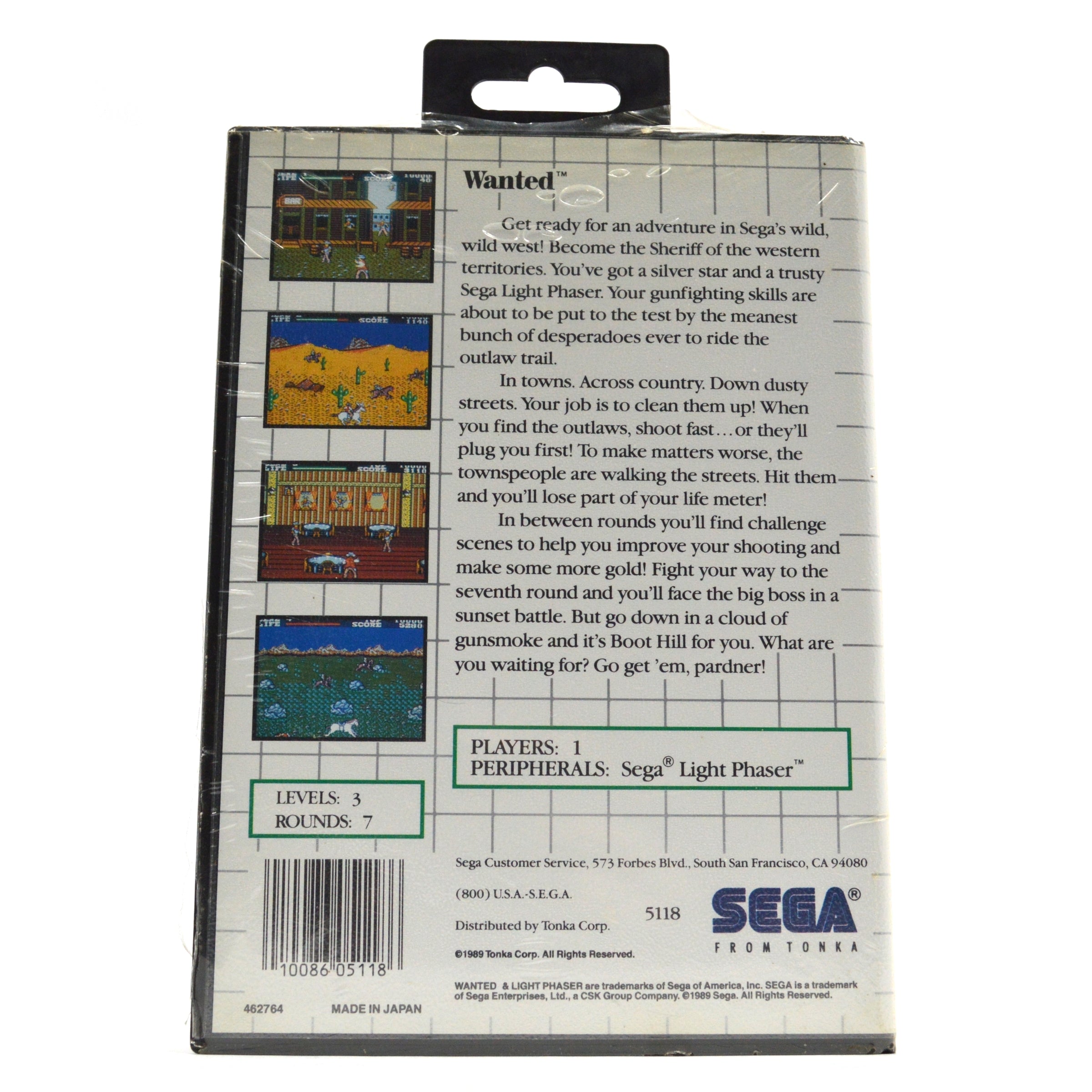 Brand New SEGA MASTER SYSTEM WANTED SMS Factory Sealed Shooting Video Game - Retro Gaming Collectible for Classic Console Enthusiasts - Perfect for Gaming Nights & Collector's Display
