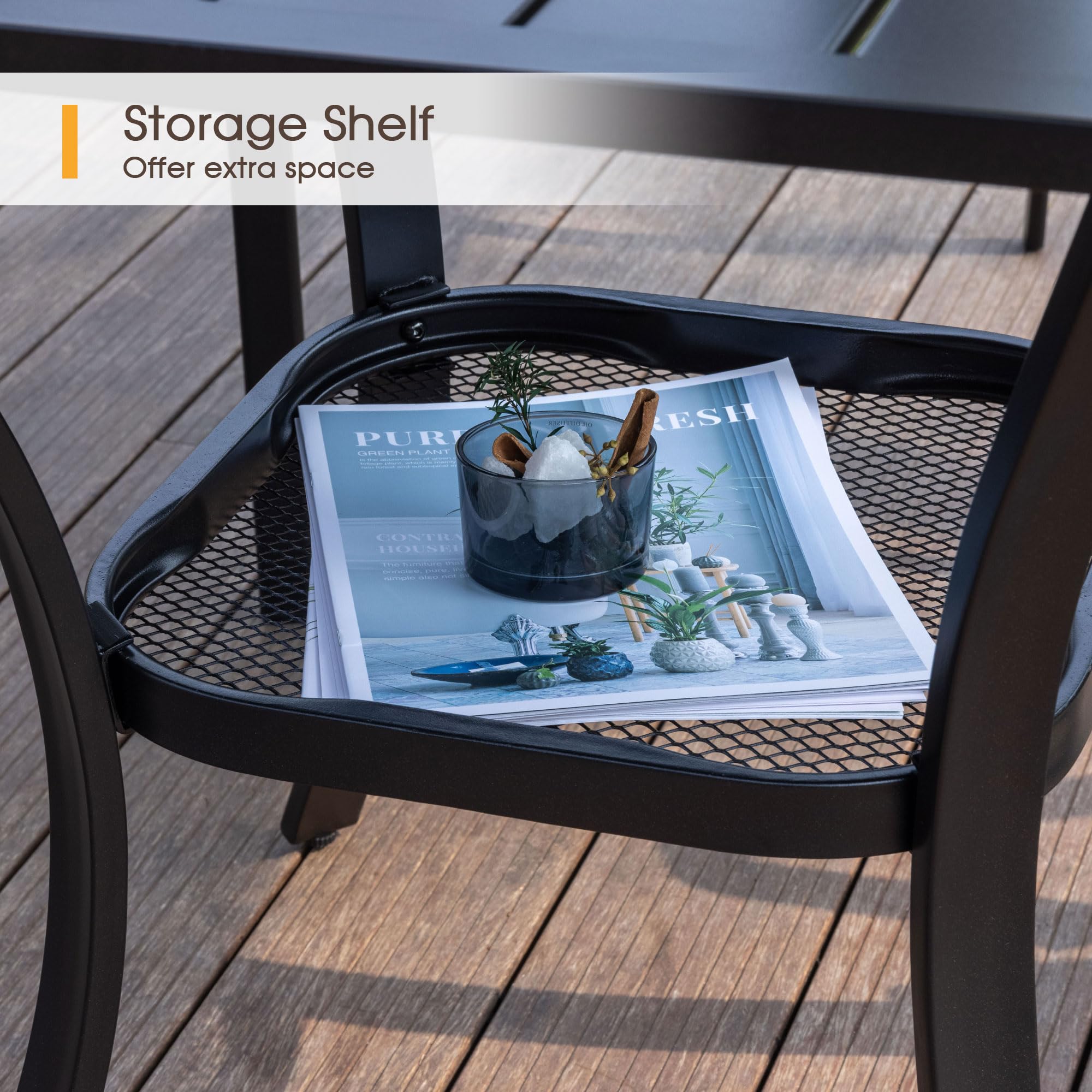 VICLLAX 3-Piece Outdoor Bistro Set - Small Patio Dining Table with 2 Padded Swivel Chairs - Compact Balcony Furniture for Small Spaces - Perfect for Coffee, Breakfast or Relaxing in Your Garden, Deck or Backyard