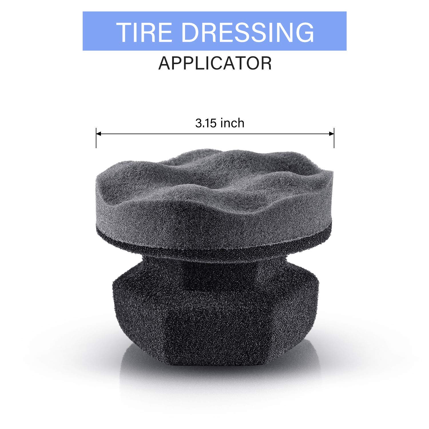 BBTO Reusable Tire Dressing Applicator Sponge - 10 Pack Washable Foam Pads for Car Detailing, Tire Shine Application & No Mess Cleaning - Perfect for Auto Shops, DIY Car Enthusiasts & Professional Detailing Services