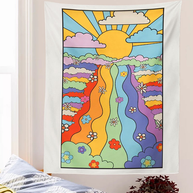 Rainbow River Tapestry Wall Hanging - Vibrant Bohemian Decor for Bedroom, Living Room & Dorm - Perfect for Meditation Spaces & Yoga Studios